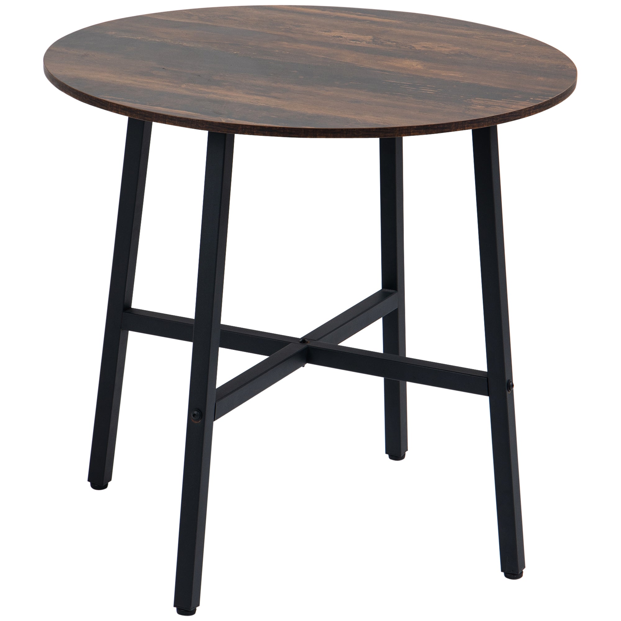 HOMCOM Esstisch Küchentisch, großer Tisch, Industriedesign, Rustikales Design, ?80 x 76 cm, Braun