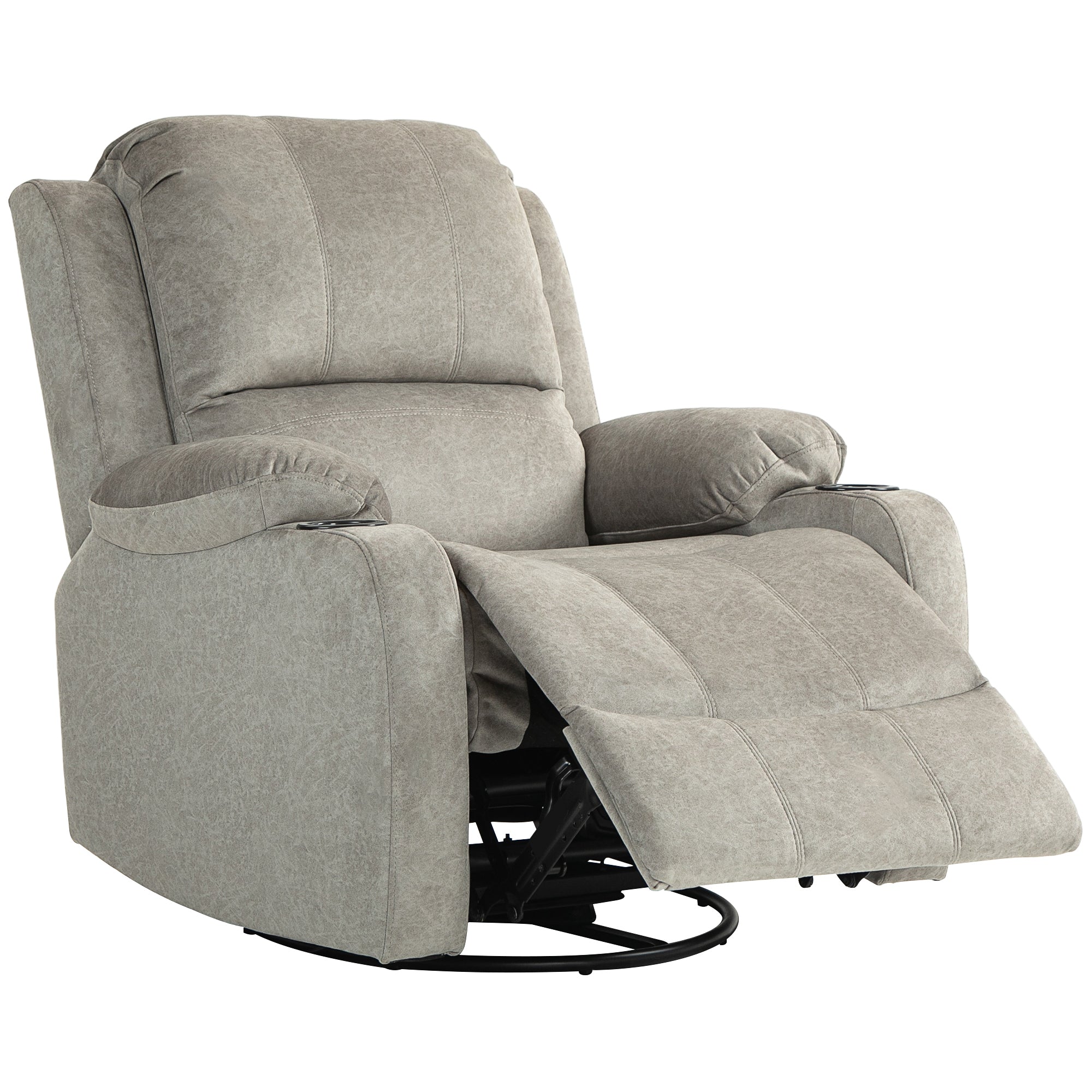 HOMCOM Relaxsessel mit Fußstütze und Liegefunktion, inkl. Getränkehalter, bis 150 kg, Braun