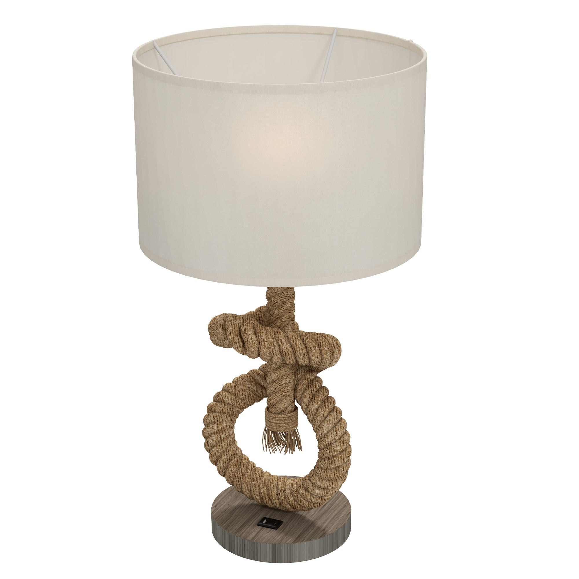 HOMCOM Tischleuchte USB-Ladefunktion LED maritimes Design