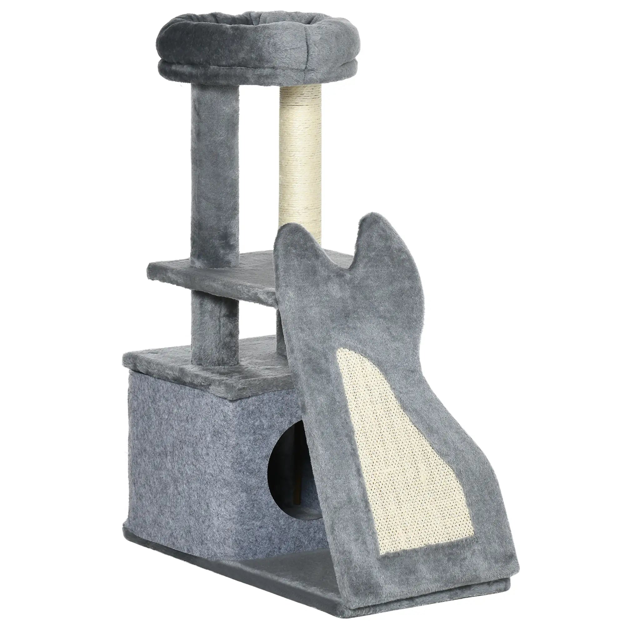 PawHut Kratzbaum Katzenbaum mit Spielball und Häuschen