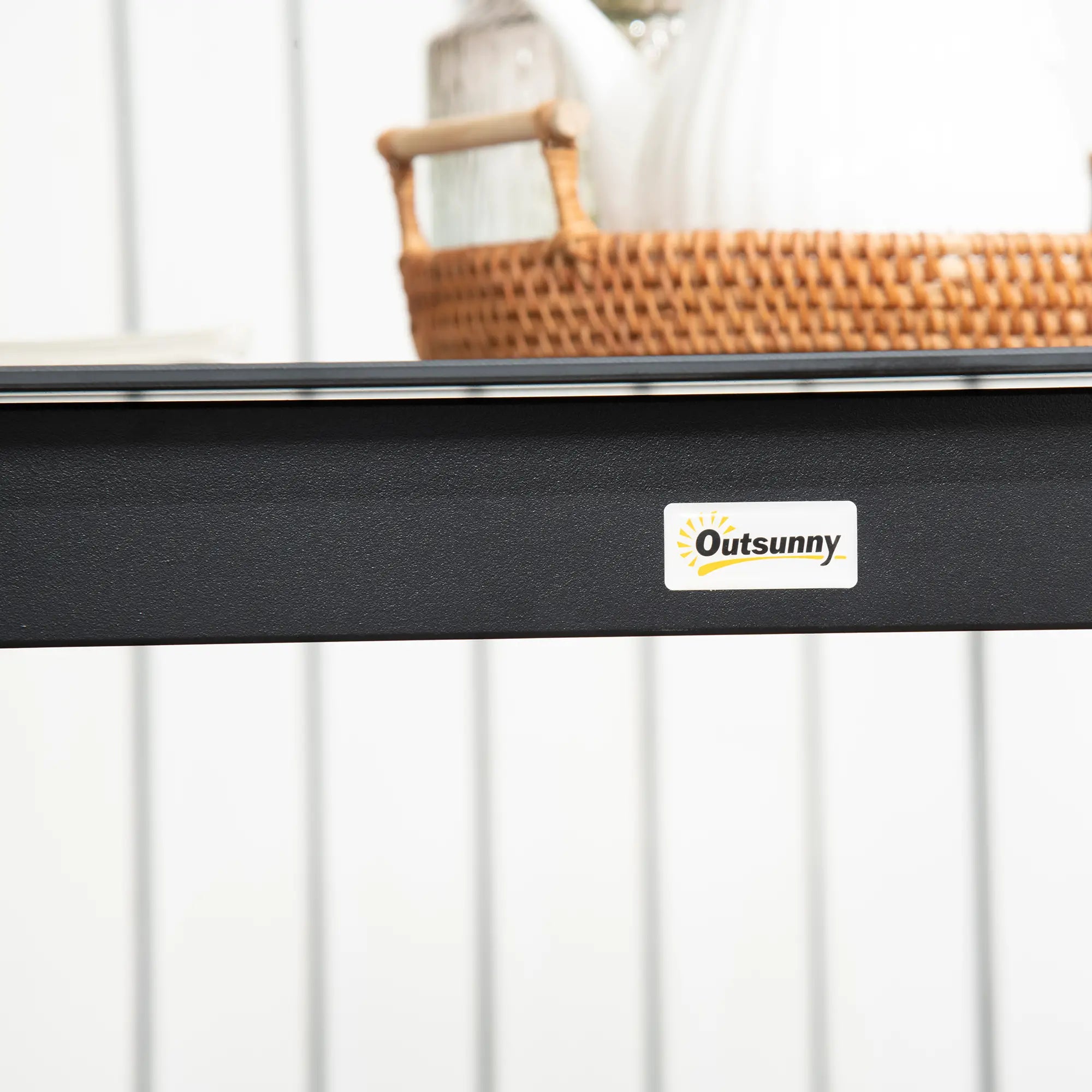 Outsunny Gartentisch 80×80?cm Aluminium Schwarz