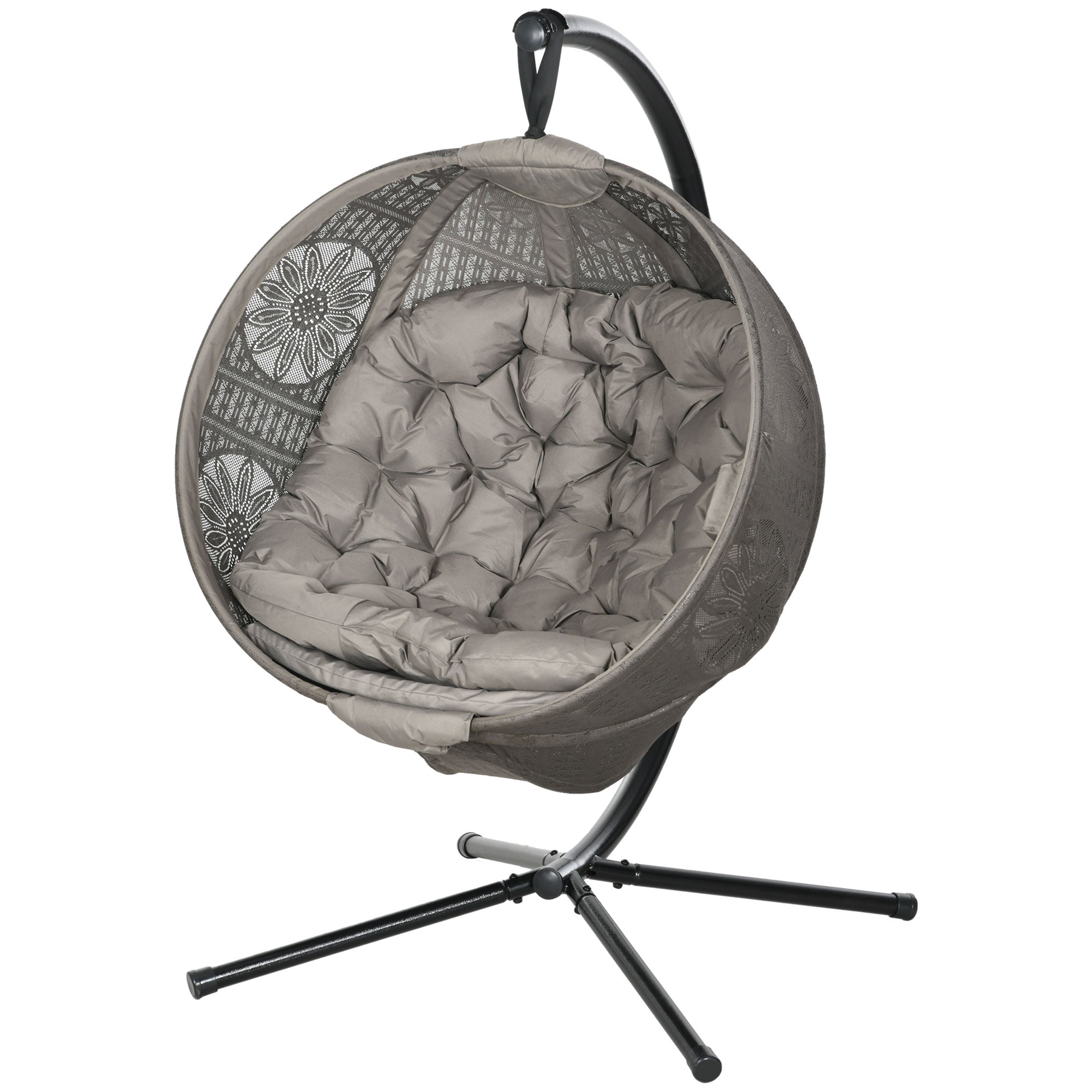 Outsunny Hängesessel Sand klappbar bis 120?kg