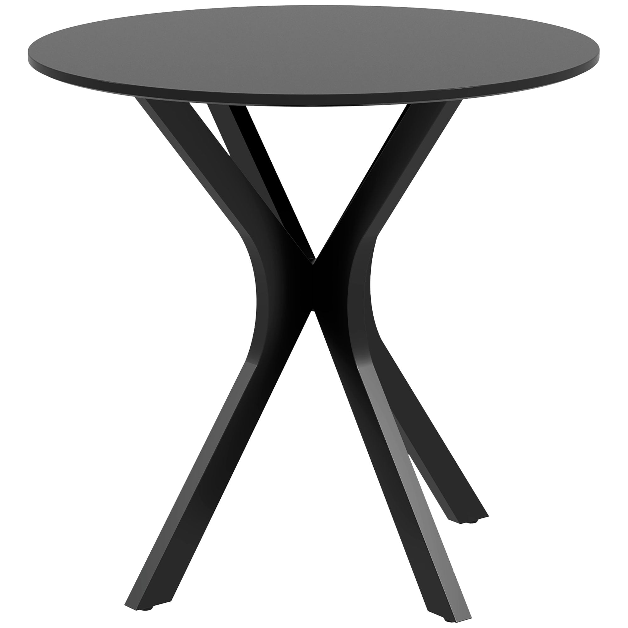 HOMCOM Esstisch Küchentisch Runder Tisch, Modernes Design, 78 cm x 78 cm x 75 cm, Schwarz