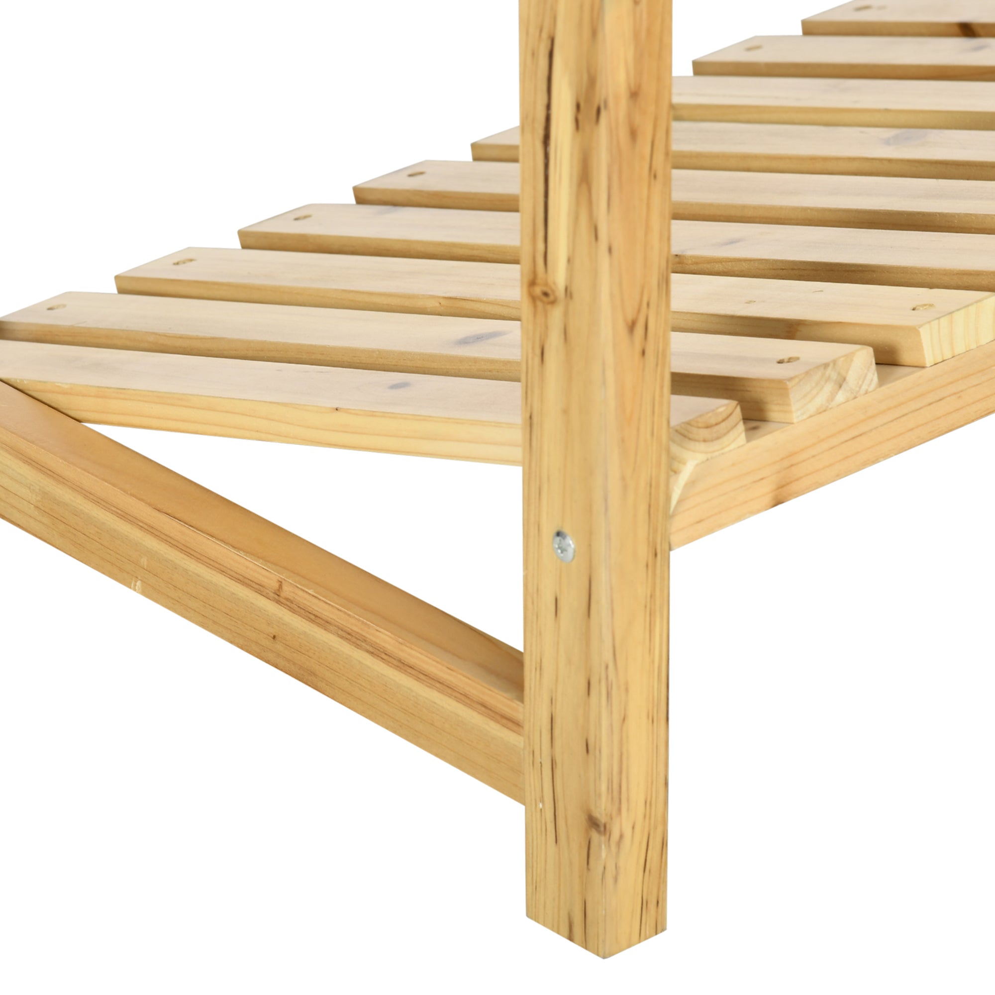Outsunny Regal für Getränkekisten Kistenständer bis 4 Kisten Naturholz 2 Etagen 74 x 45 x 111 cm
