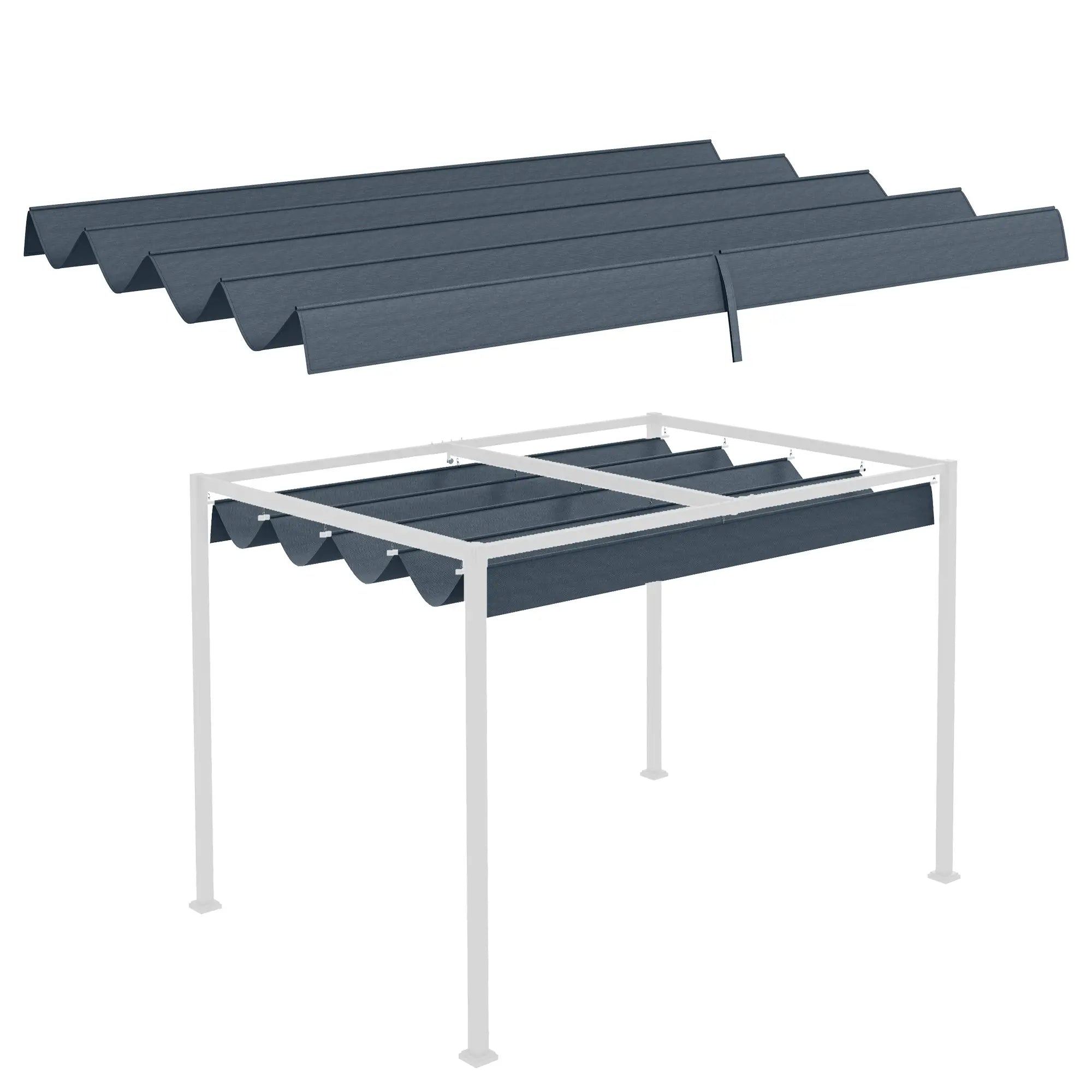 Ersatzdach für Pergola 3x2,5?m, UV-Schutz, Dunkelgrau