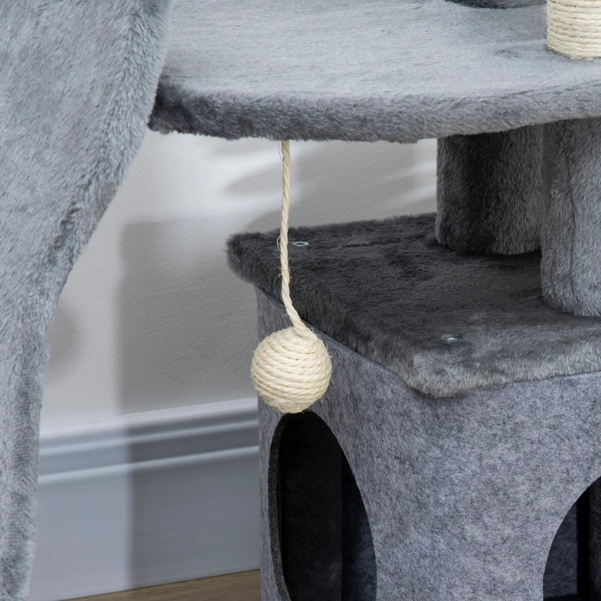 PawHut Kratzbaum Katzenbaum mit Spielball und Häuschen