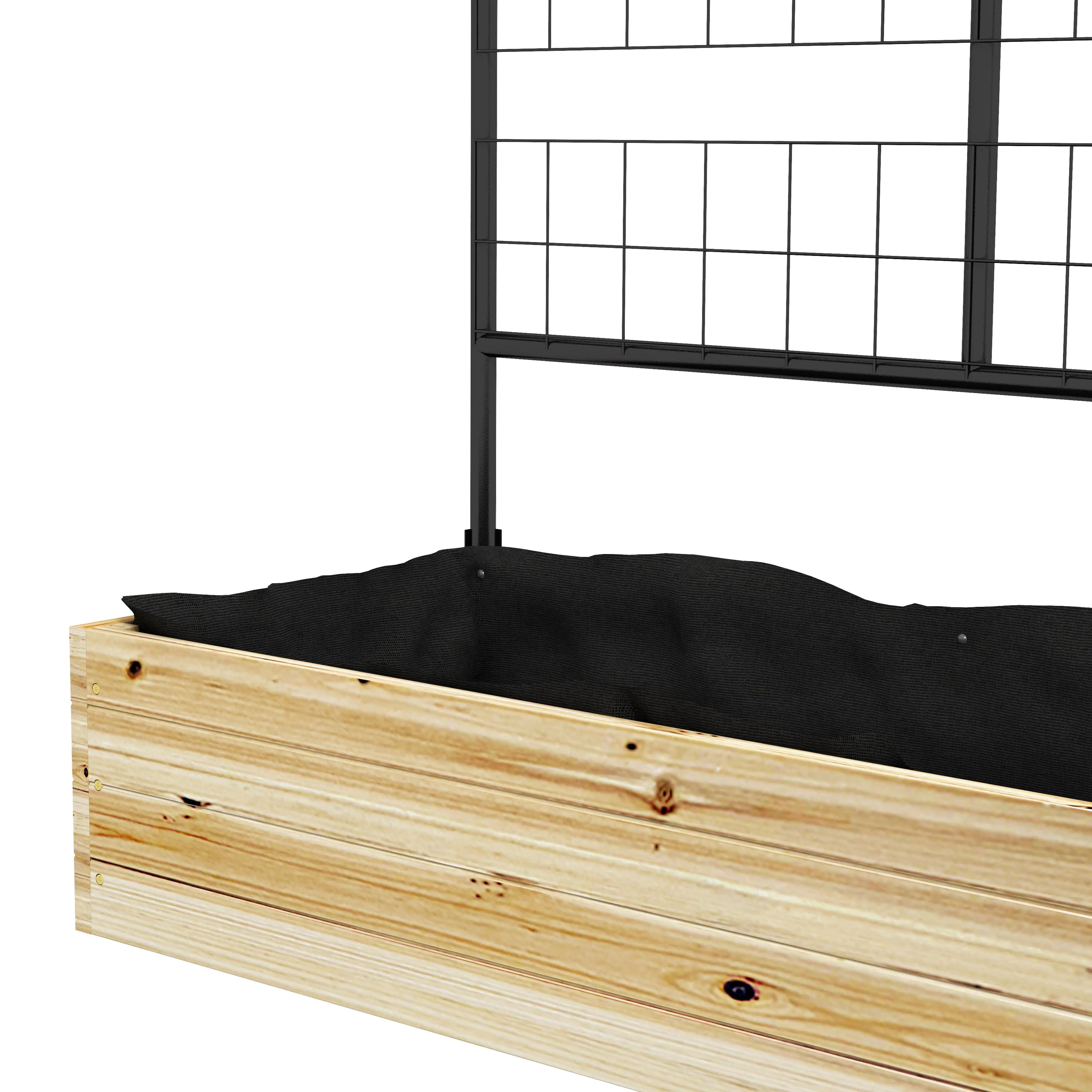 Outsunny Hochbeet mit Rankhilfe 80×38×145?cm