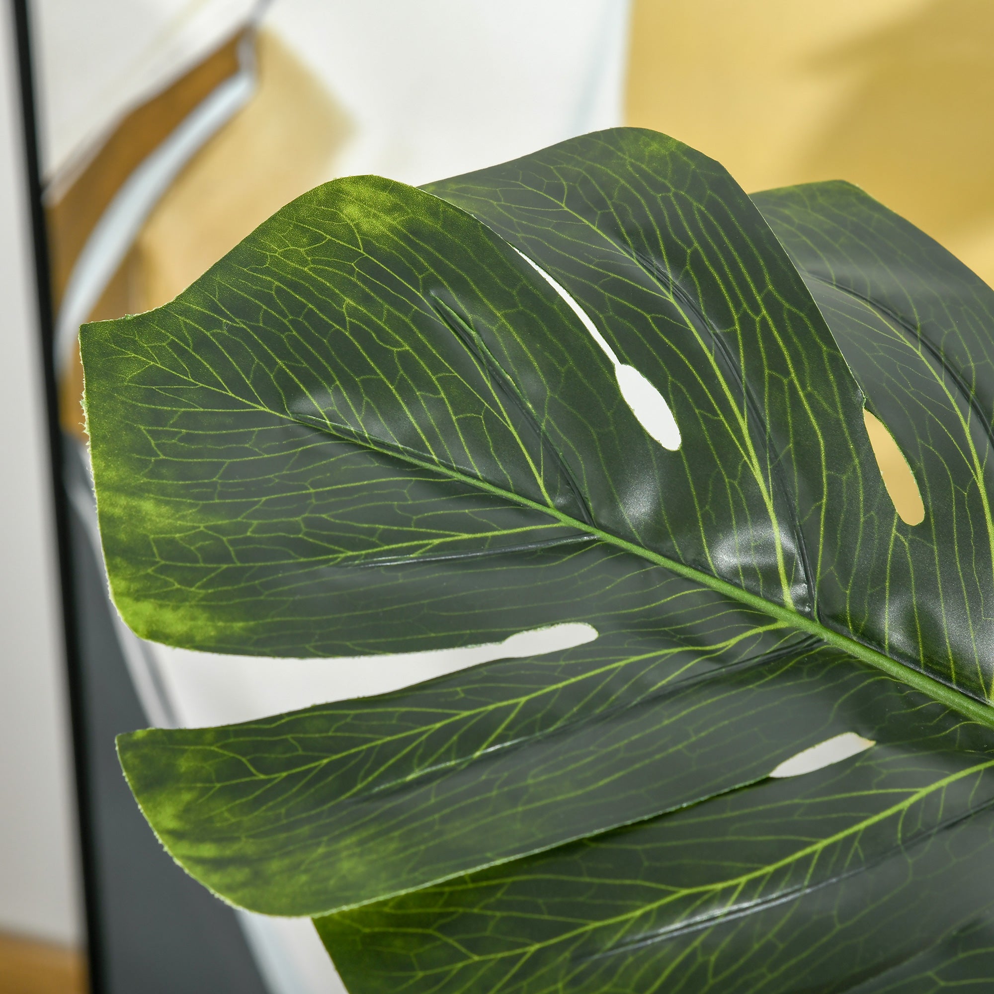 HOMCOM künstliche Pflanzen 110 cm künstlicher Monstera Kunstpflanzen im Topf Kunstbaum Zimmerpflanze Dekopflanze Büropflanze Kunststofftopf für drinnen und draußen