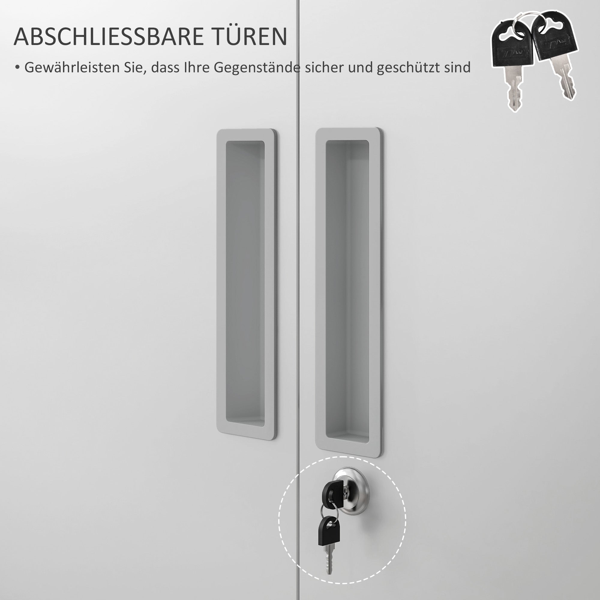 HOMCOM Aktenschrank, Büroschrank, 5 Regale, Metall, 80B x 40T x 180H cm, Weiß