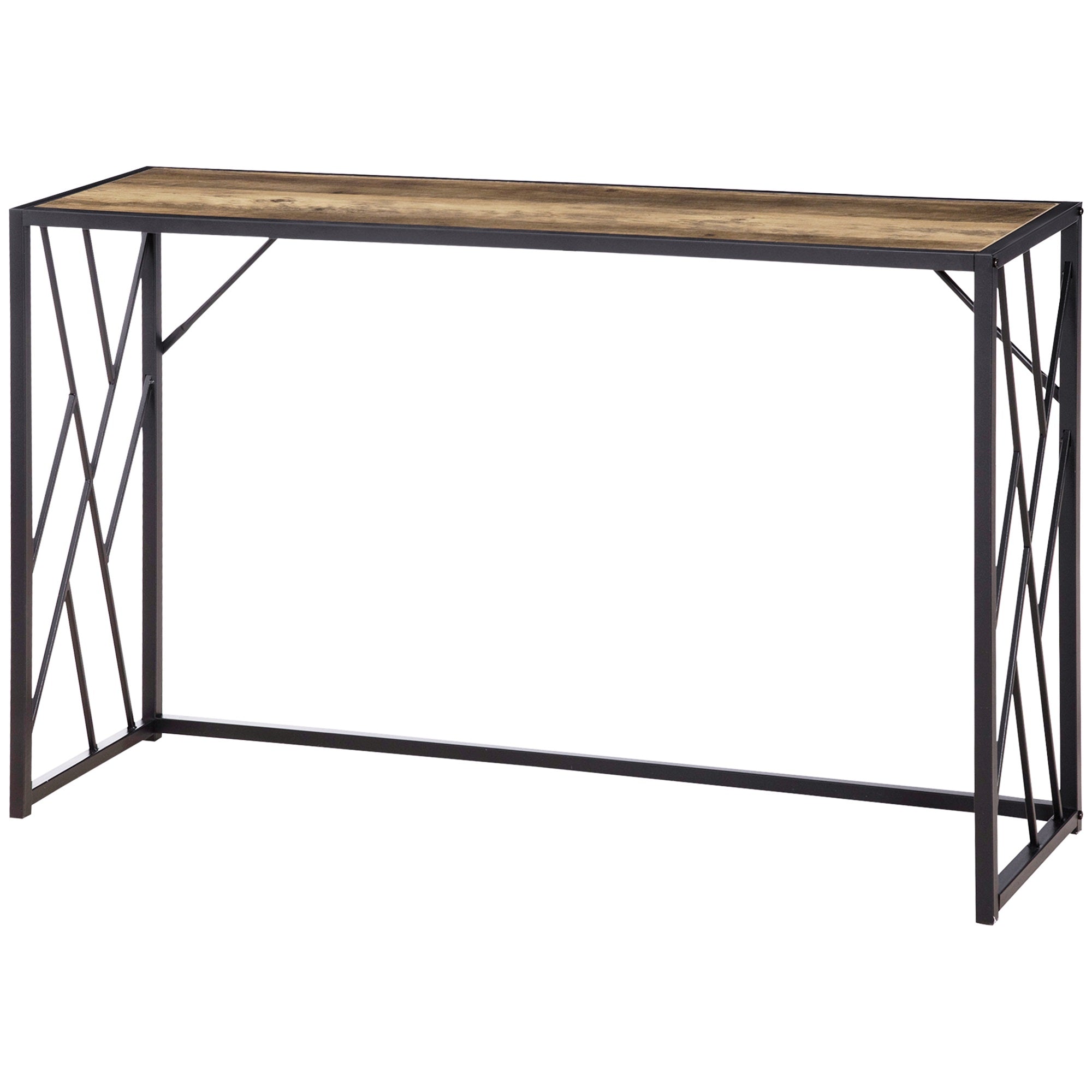 HOMCOM Konsole, Flurtisch, Industriedesign, stabiler Metallrahmen, 120 x 35 x 75 cm