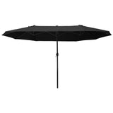 Outsunny Doppelsonnenschirm 455 x 270 cm Gartenschirm mit Handkurbel oval stabil Metallstange Marktschirm Doppelsonnenschirm Terrassenschirm Sonnenschutz für Strand Balkon Terrasse Garten Weinrot, 460cm x 270cm x 240cm, 460cm x 270cm x 240cm, 460cm x 270cm x 240cm