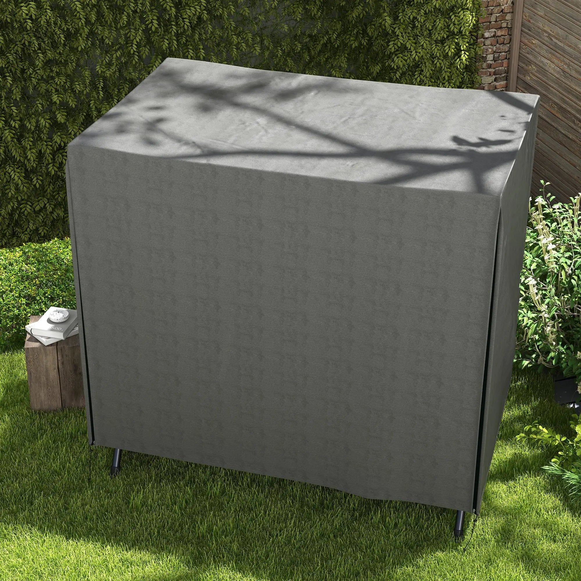 Outsunny Abdeckung für Gartenschaukel, Schutzhülle für Hollywoodschaukel, Abdeckhaube, wasserfest, 177 x 114 x 152 cm, Grau
