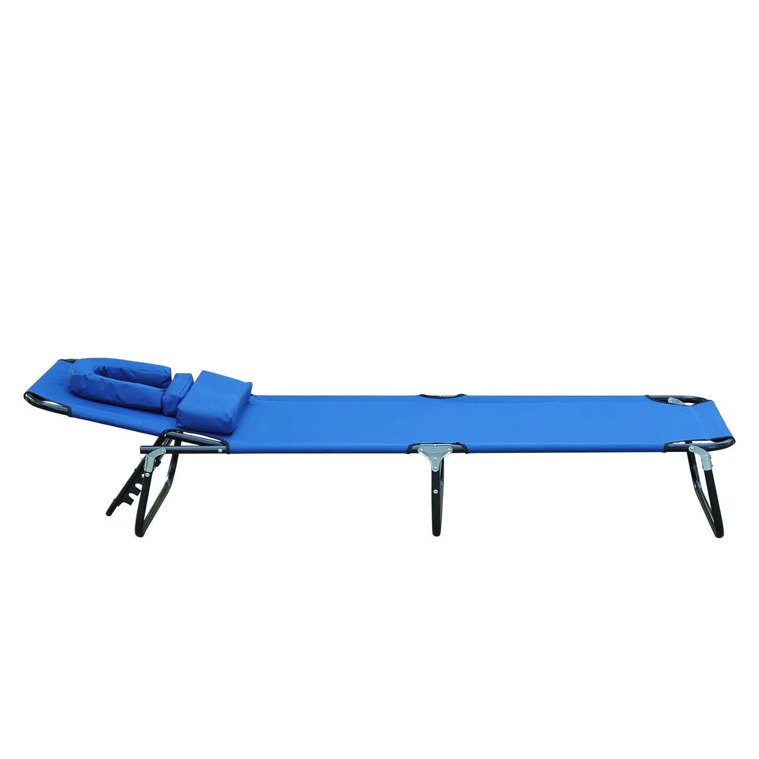 Outsunny Sonnenliege klappbar mit Leseloch Gartenliege Blau