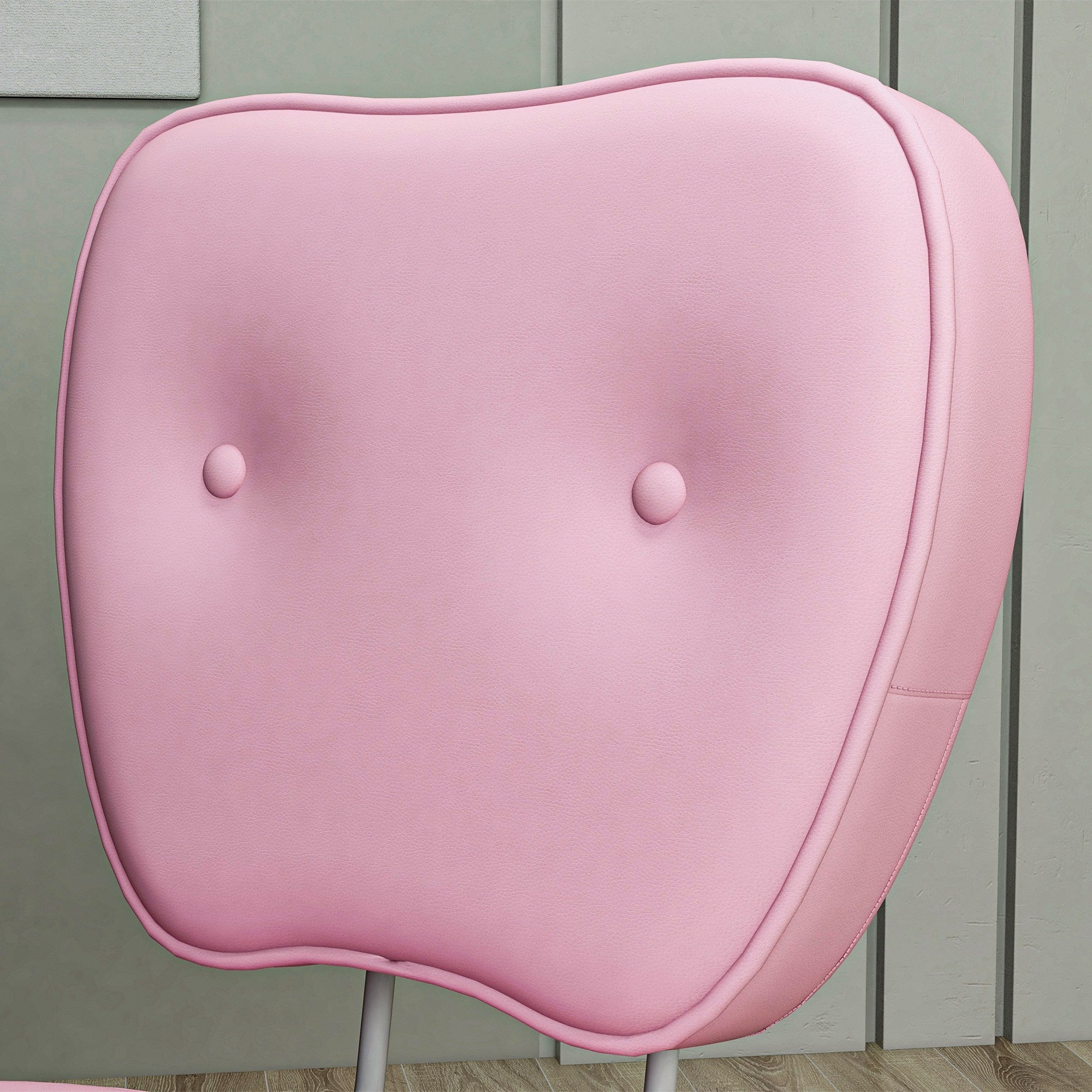 Vinsetto Bürostuhl ohne Armlehnen, höhenverstellbar, drehbar, bis 120 kg, Kunstleder, Rosa