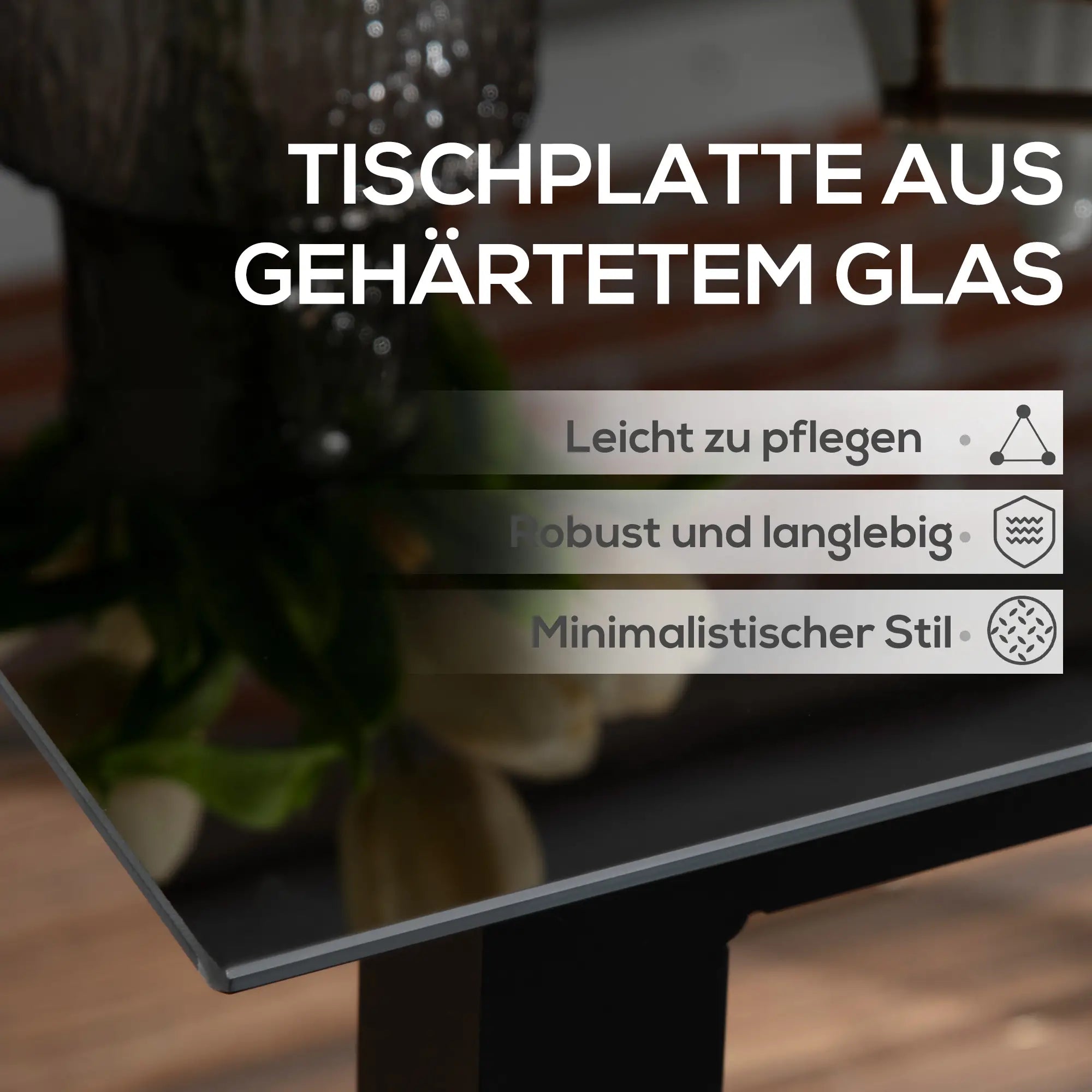 Outsunny Gartentisch 80×80?cm Aluminium Schwarz