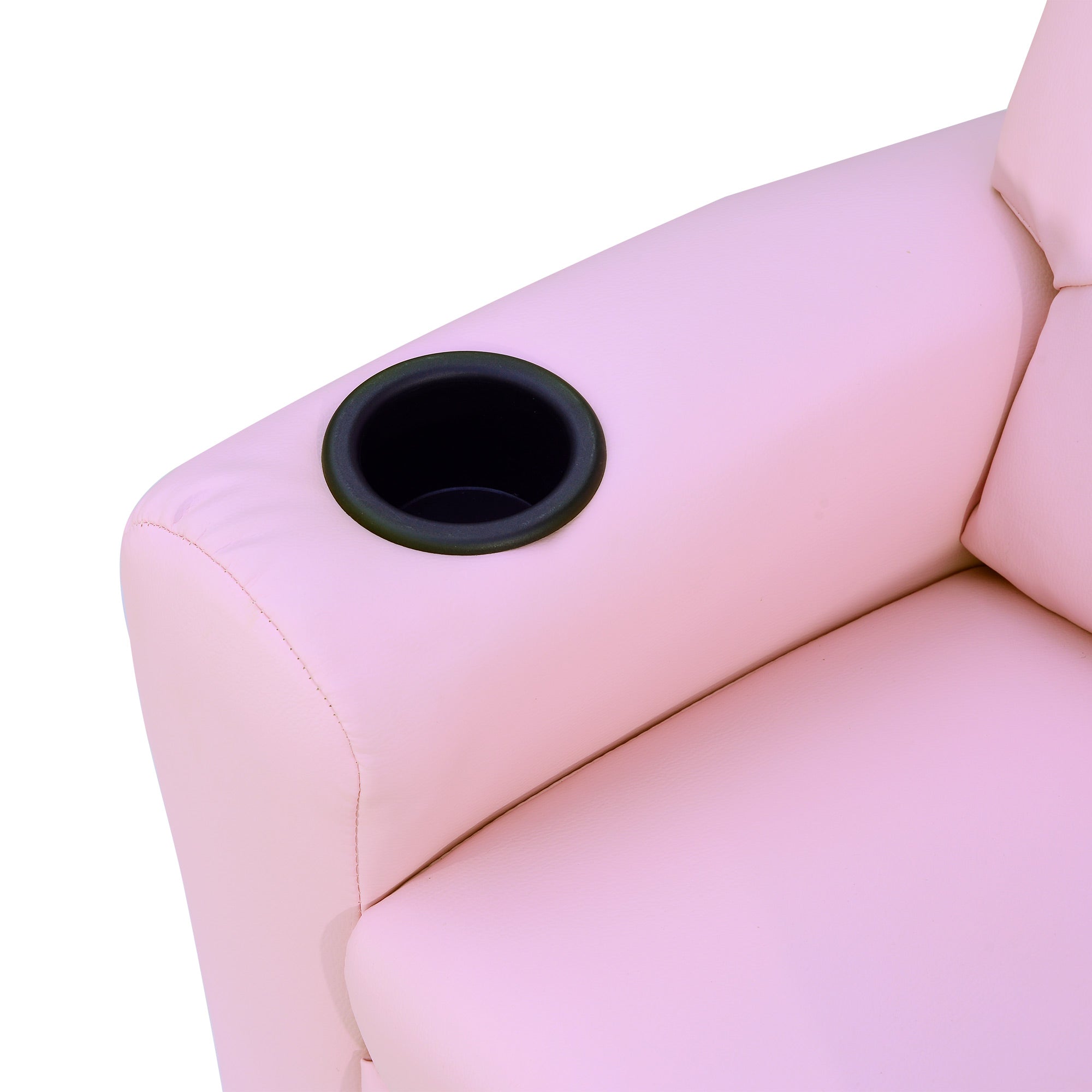 HOMCOM Kindersessel, Minisessel, Kindersofa für 3-6 Jahre alt, Liegefunktion, Eingebauten Becherhalter, Rosa, 62 x 56 x 69 cm