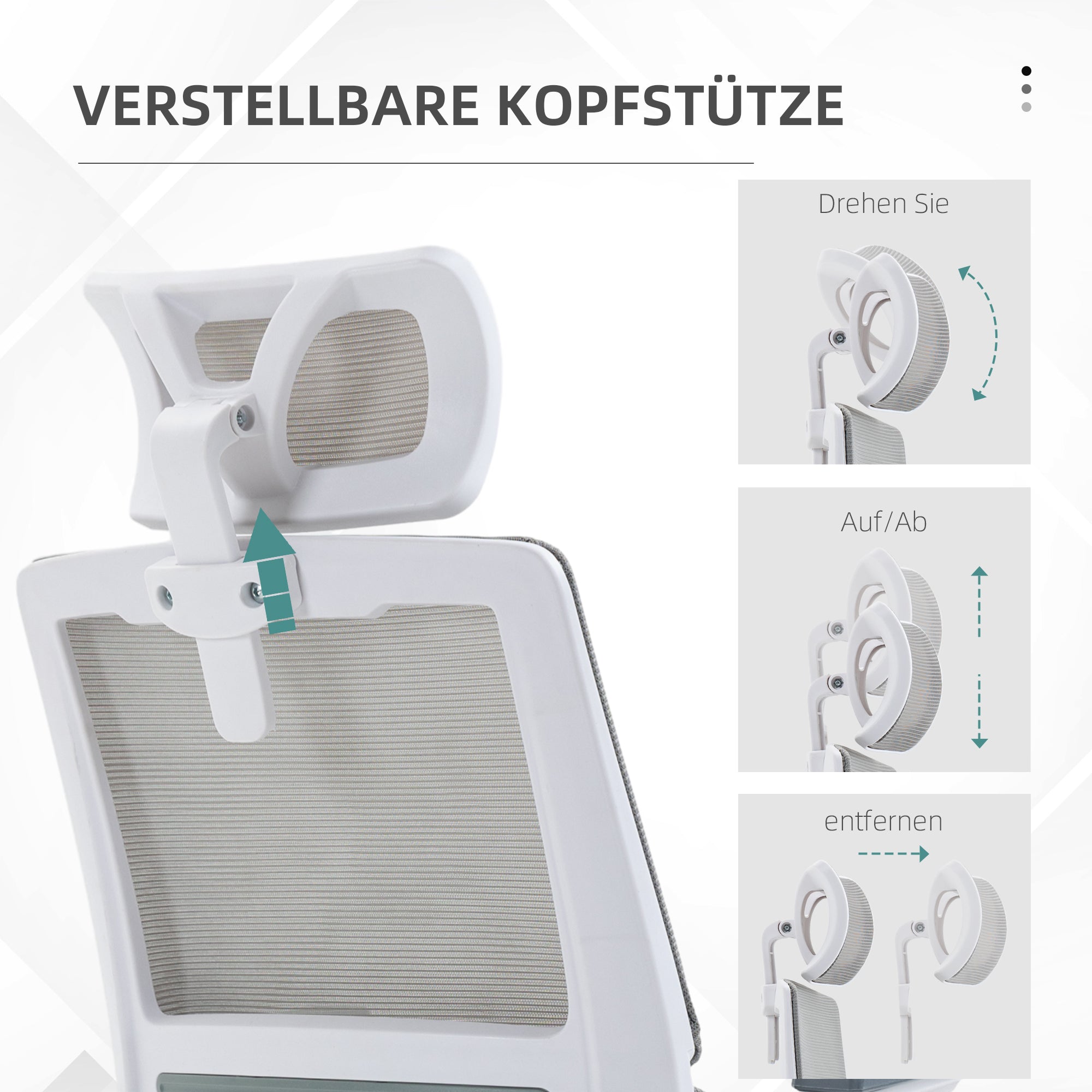 Vinsetto Bürostuhl Schreibtischstuhl Office-Stuhl, höhenverstellbar, 1 Kopfstütze, 58 x 61 x 119 cm. Schwarz