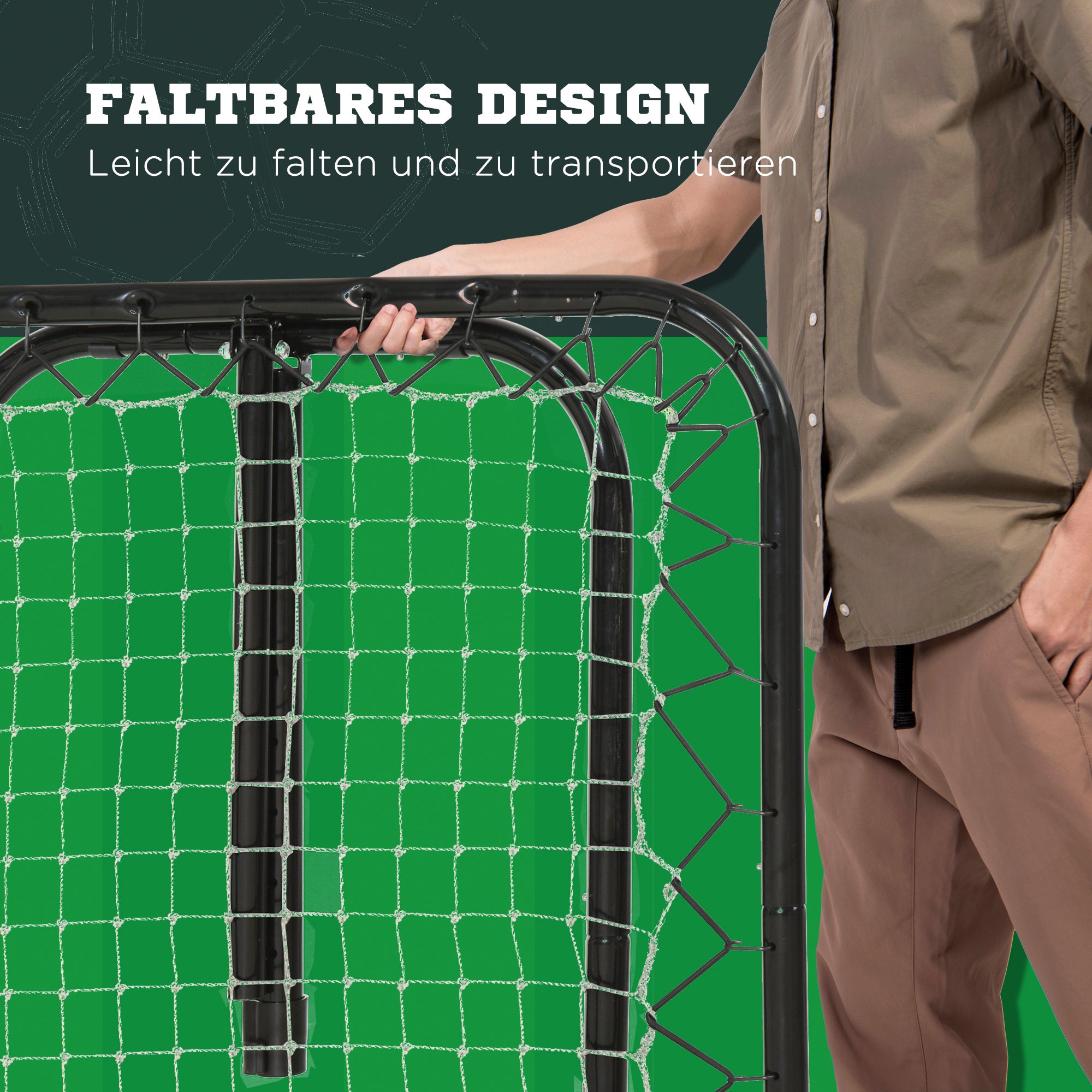 HOMCOM Rebounder für Fußball, 78 x 84 cm Prellwand mit Heringen, verstellbar in 5 Stufen, tragbar, Kickback Tor, Fußballtor für Jugendliche, Fußball Trainingszubehör für Baseball Training Weiß