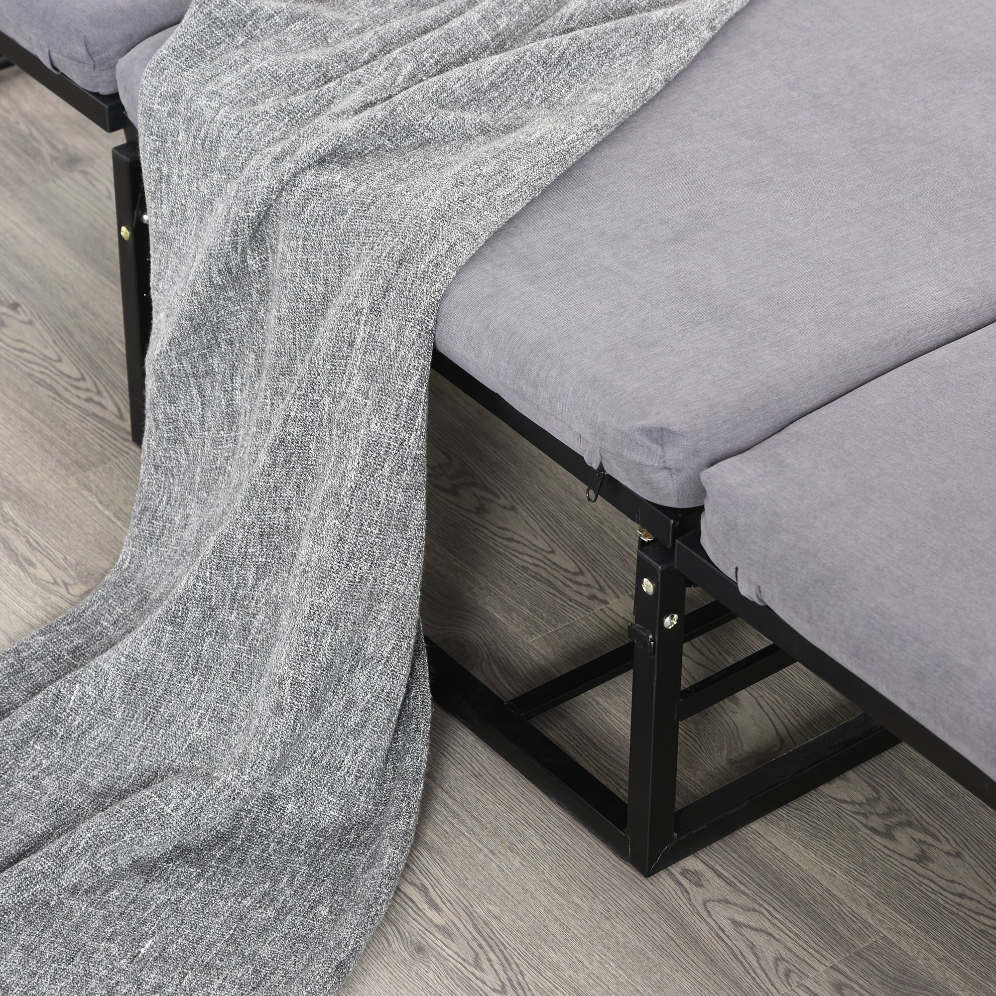 HOMCOM Klappbett 75x190 cm, Erwachsene Gästebett Klappbar mit 8 cm Dicker Schaumstoff, Reisebett mit Metallrahmen, 5-stufig höhenverstellbares Einzelbett mit Kissen, bis 150 kg belastbar