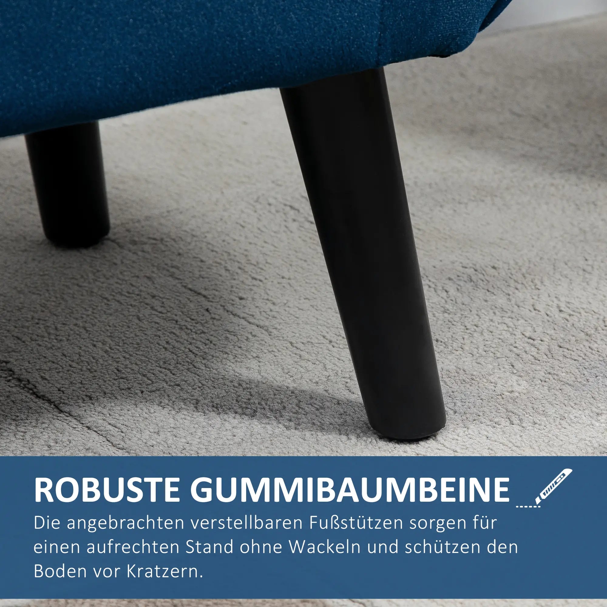 HOMCOM Polsterbank mit Stauraum und Armlehnen Samtoptik Blau