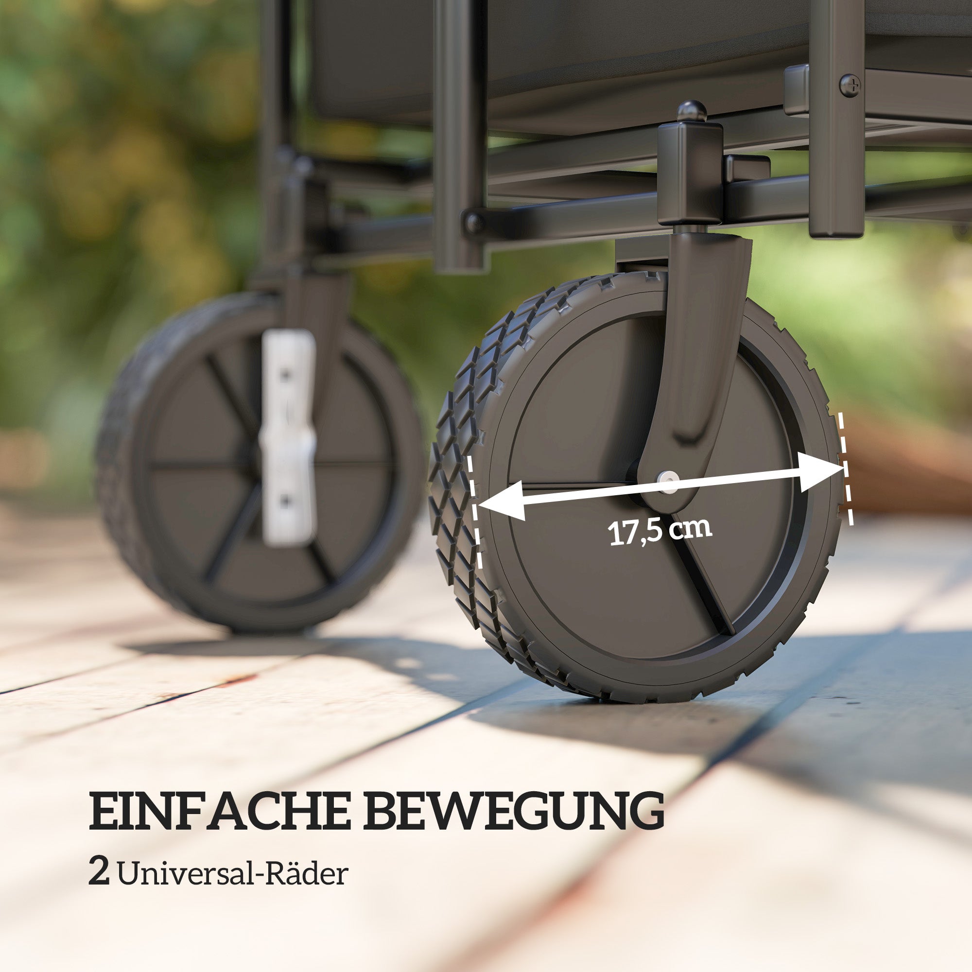 Outsunny Gartenwagen 100 kg belastbar klappbar Erweiterter Transportwagen mit herausnehmbare Plane Schwarz