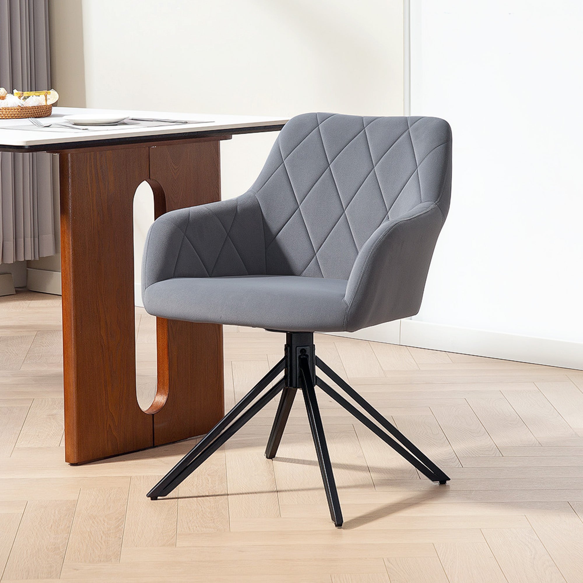 HOMCOM Akzentstuhl im Retro-Design Samtoptik 58 cm x 60,5 cm x 79 cm Stahl Grau