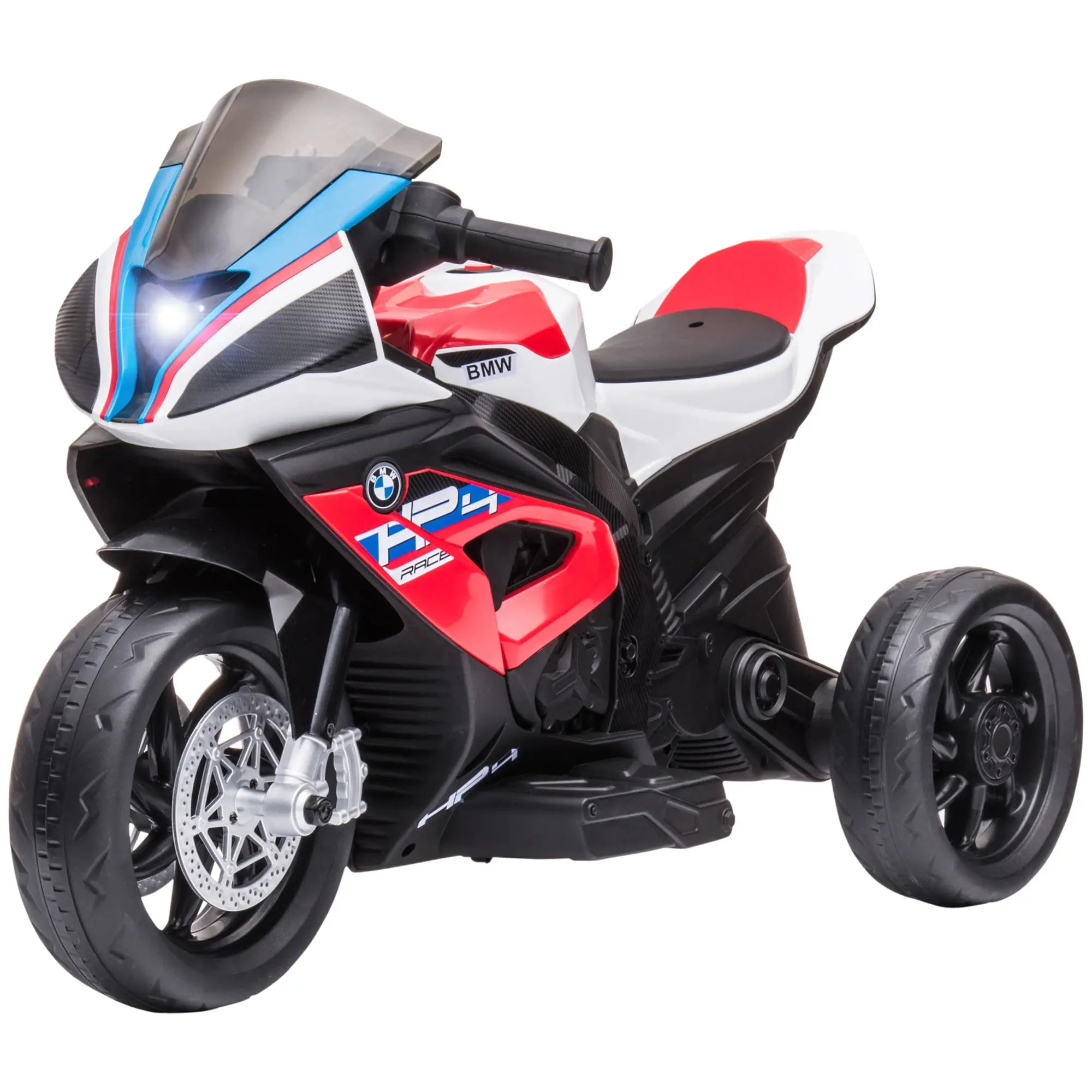 HOMCOM Kinder-Elektromotorrad Musikfunktion sichere 3-Rad-Ausführung Rot