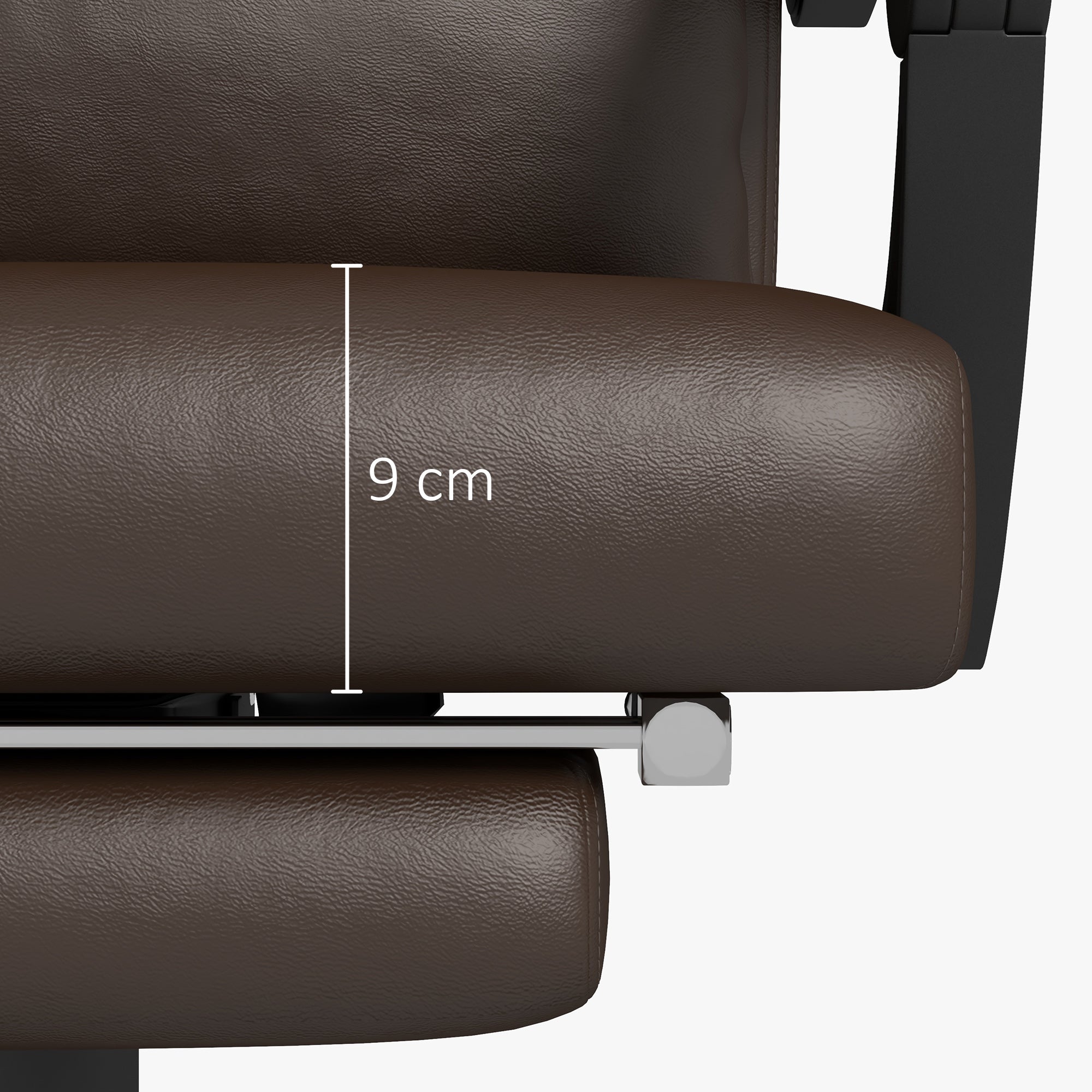 Vinsetto Bürostuhl mit Massagefunktion, Ergonomischer Schreibtischstuhl mit Liegefunktion, Kopfkissen, höhenverstellbar, Braun