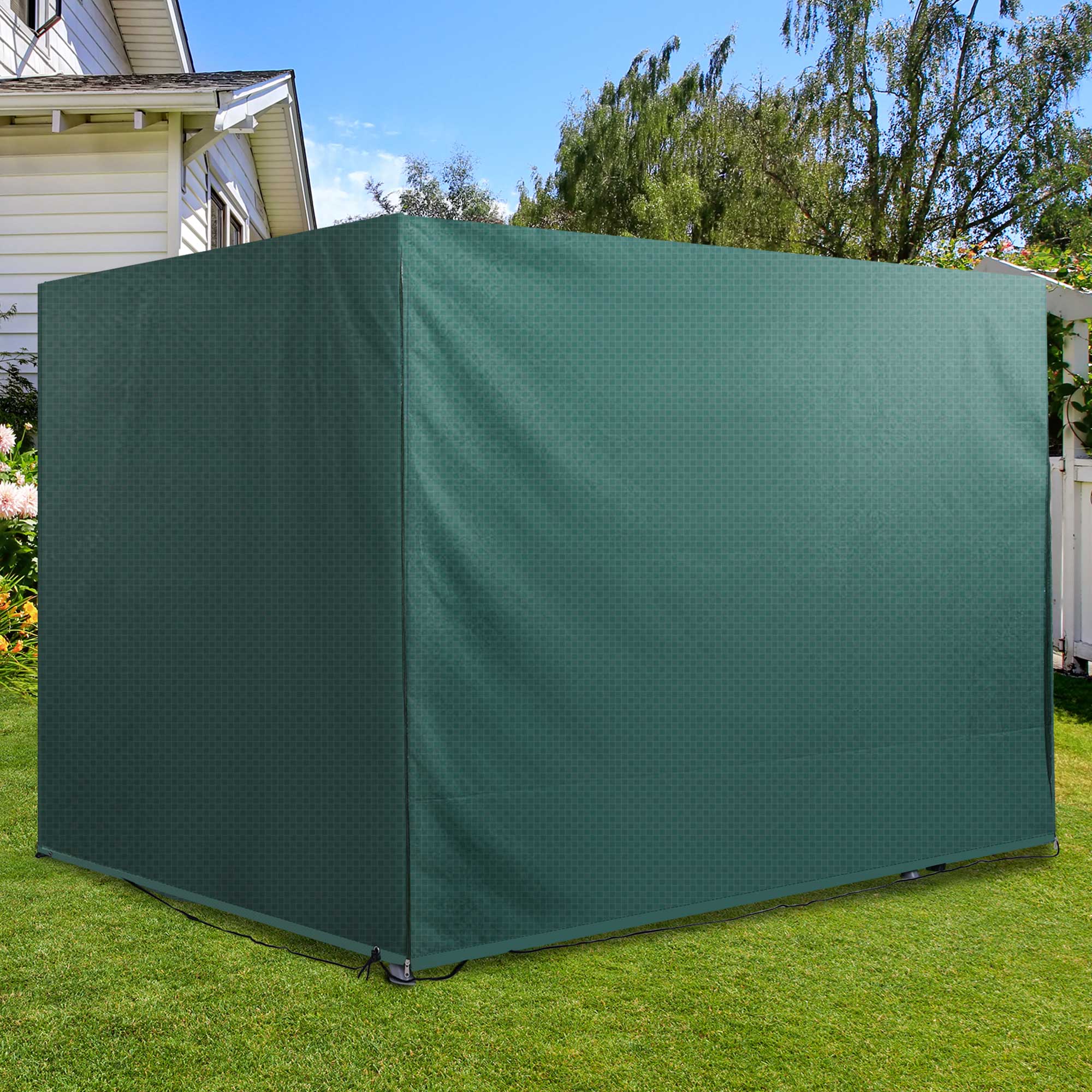 Outsunny Hollywoodschaukel Abdeckung 3 Sitzer, Wasserdicht Winterfest Schutzhülle für Gartenschaukel, Winddicht UV-Beständig Abdeckplane für Gartenmöbel, Hängesessel, 215 x 155 x 150 cm Grün