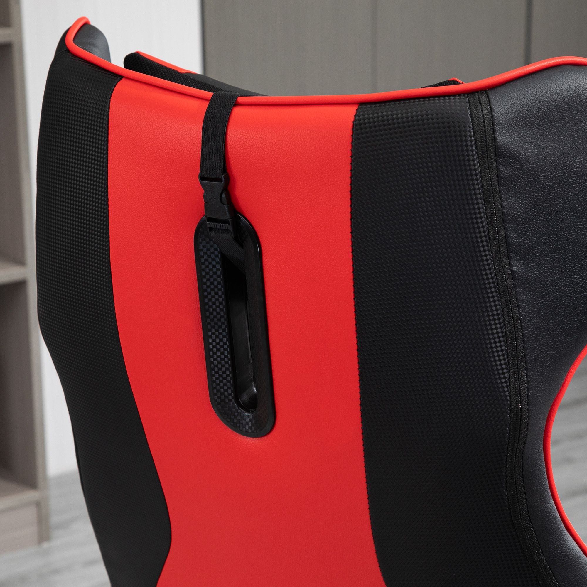 Vinsetto Gaming Stuhl ergonomischer Computerstuhl mit Wippfunktion Drehstuhl höhenverstellbar Stahl Schwarz+Rot 67 x 70 x 106-112 cm