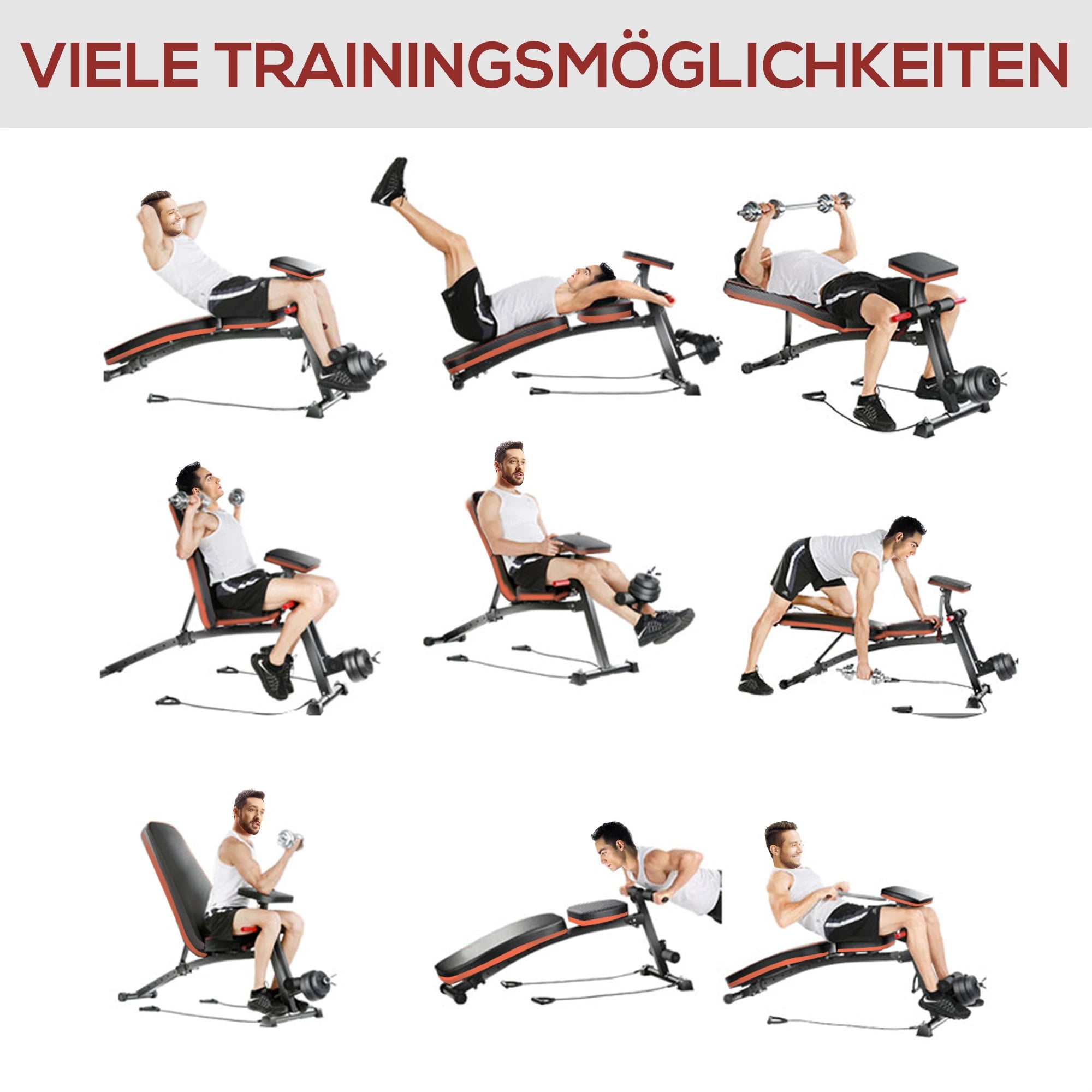 Banc de musculation HOMCOM – Station de musculation multifonctionnelle
