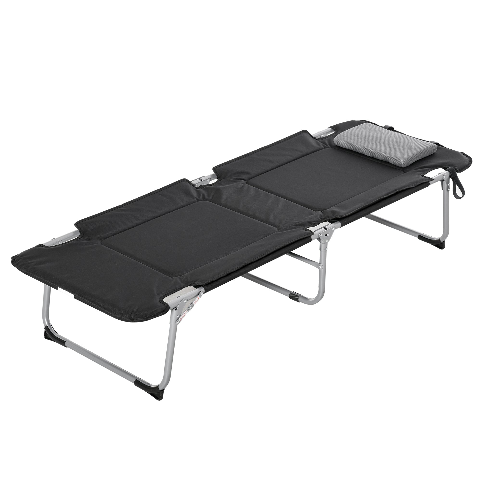 Outsunny Campingbett Feldbett Klappbett mit Kissen Campingliege für Outdoor Camping Reisen  183 x 66 x 33 cm