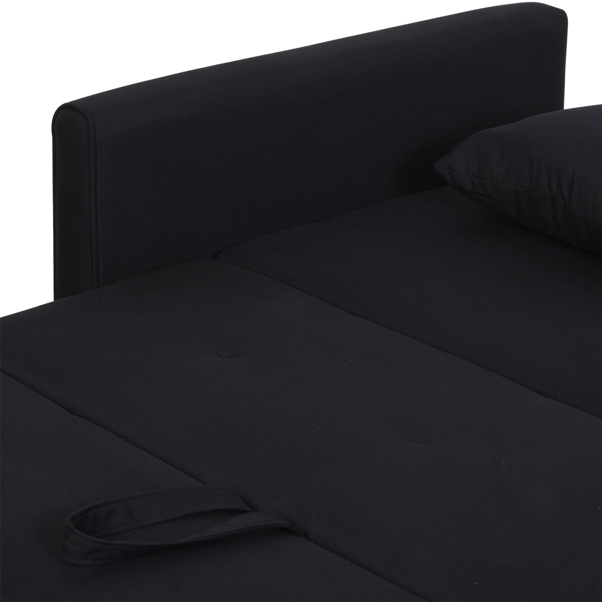 HOMCOM Schlafsofa, 2er-Sofa, mit verstecktem Stauraum, Pollycotton, Dunkelgrau