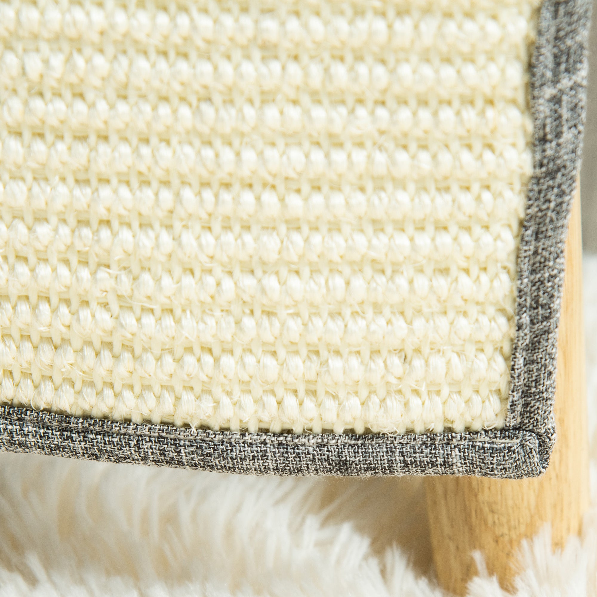 PawHut 2er Kratzmatte Kratzschutz Sofa Sisal Kratzteppich für Katze Sessel Couch Katzenkratzmatte Grau 130 x 45 x 0,3 cm
