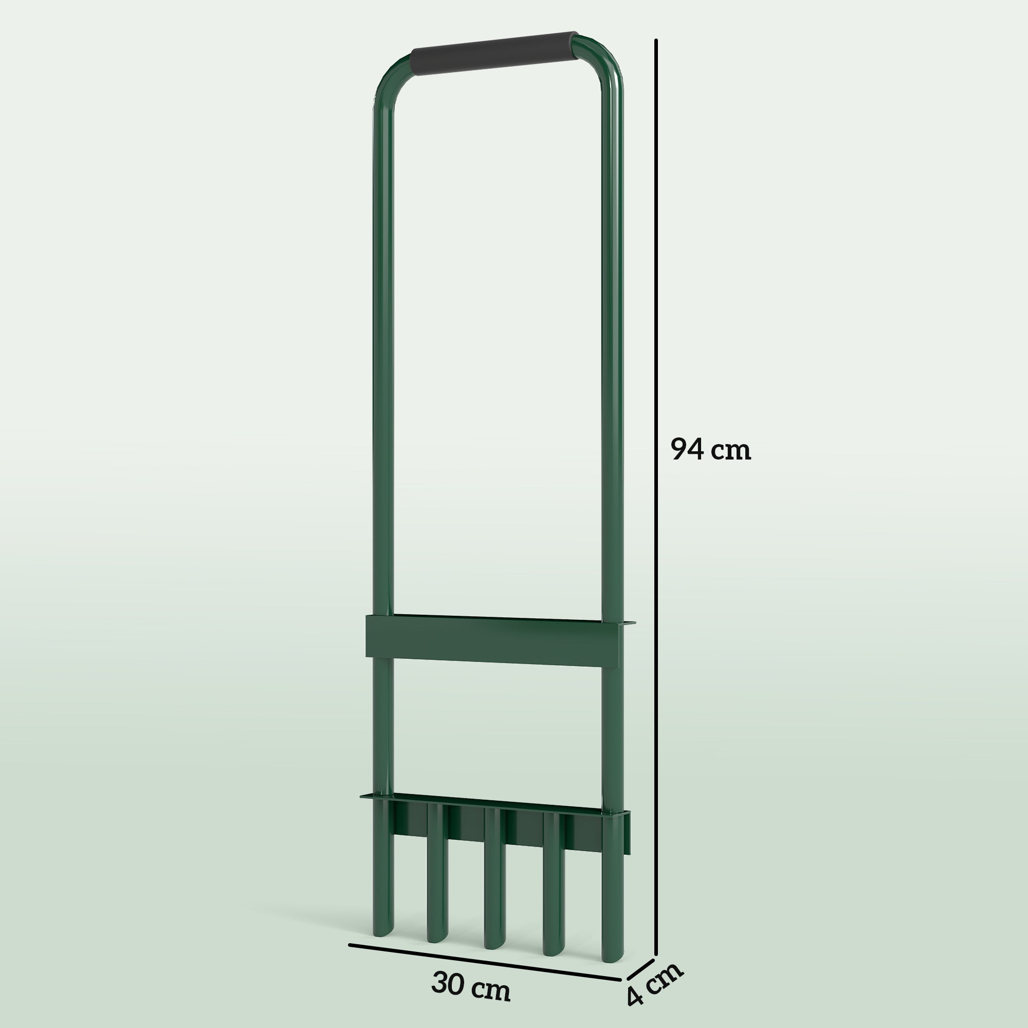 Outsunny Rasenlüfter Aerifizierer für Rasen 30cm Breite Manuell Rasenbelüfter mit rutschfest Griff für Garten Höfe Dunkelgrün