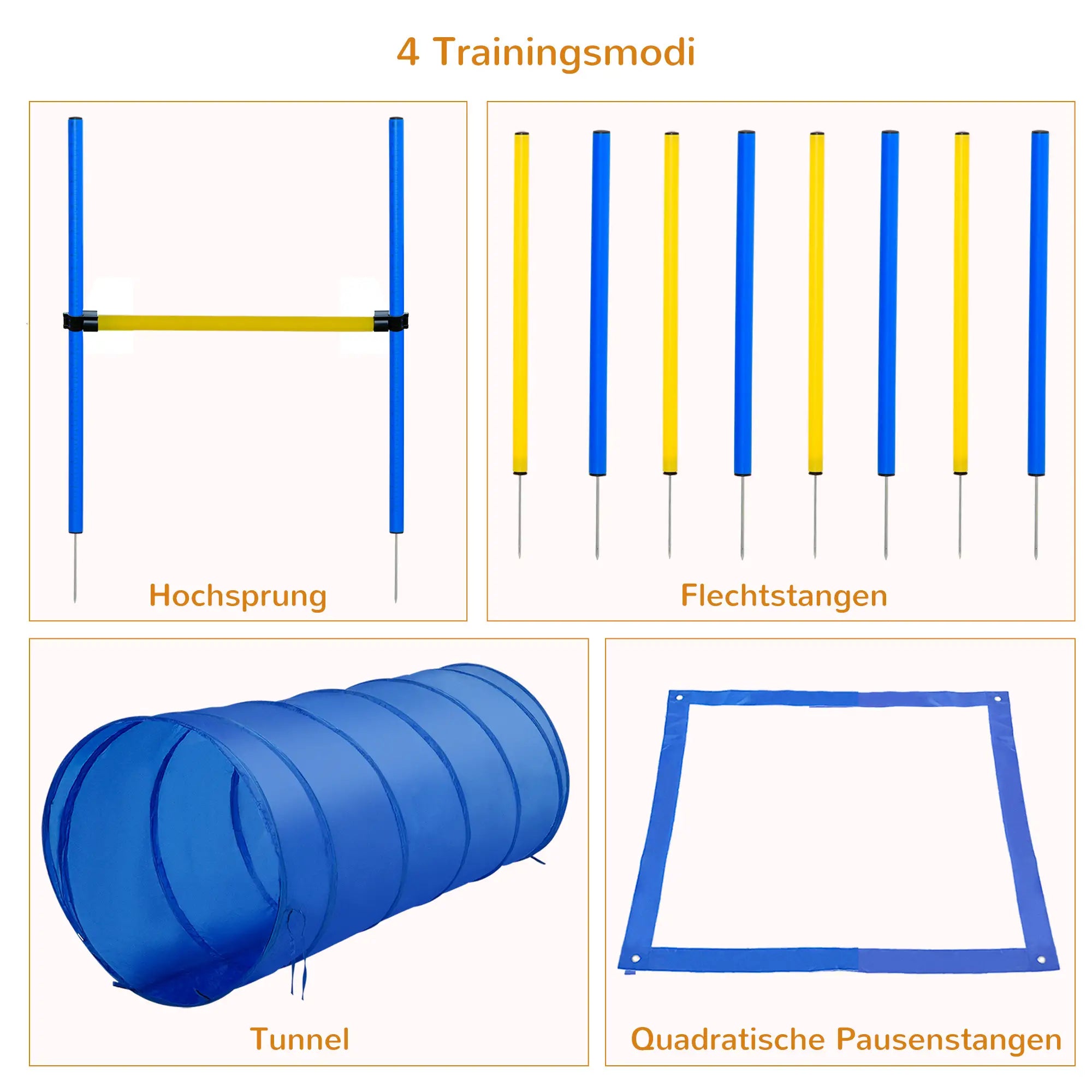 PawHut Agility Training Set Slalom Haies Tunnel Dog Sports