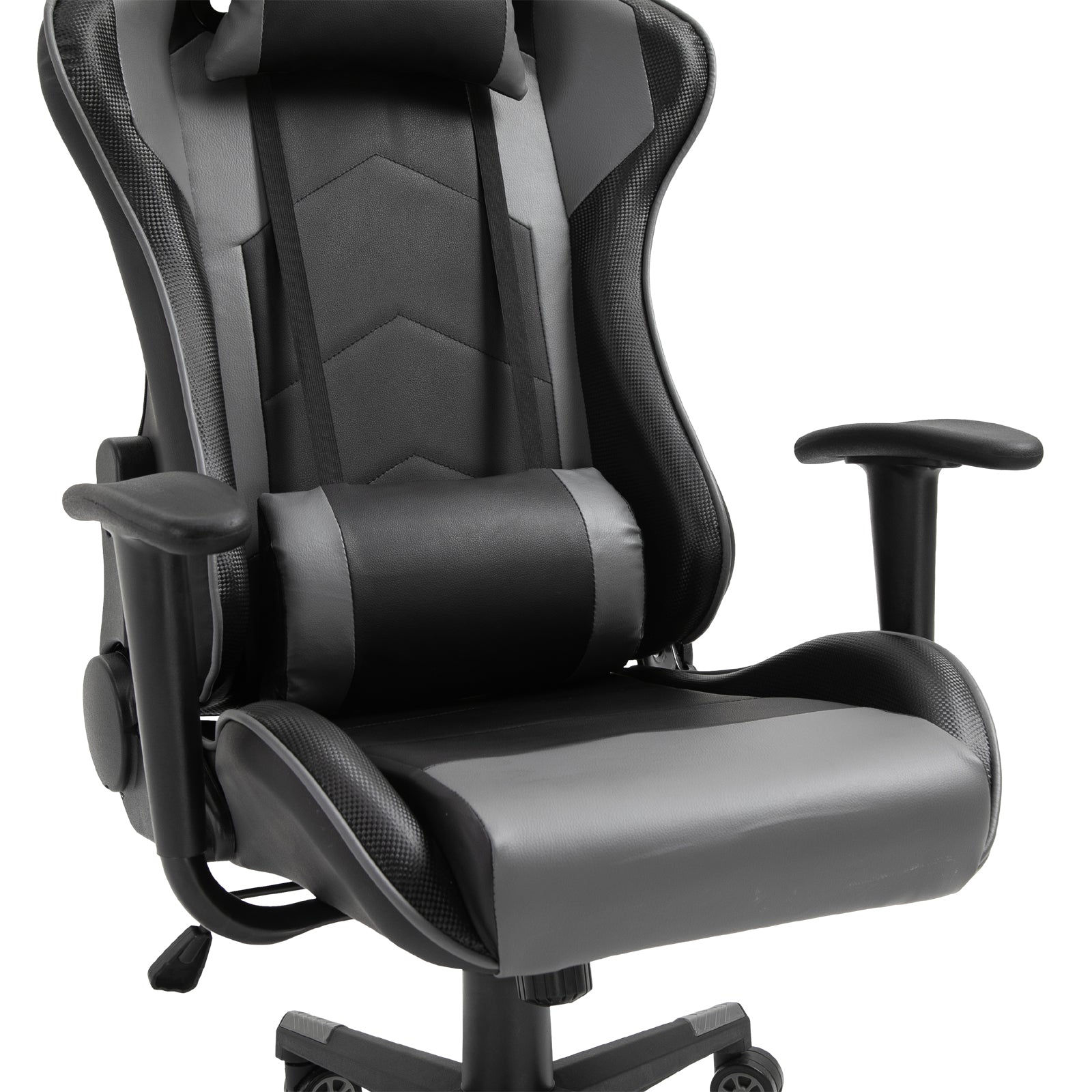 Vinsetto Ergonomischer Bürostuhl, Gaming Stuhl, Drehstuhl, Kunstleder, Schaumstoff, Schwarz, 67,5 x 74x 126-136 cm