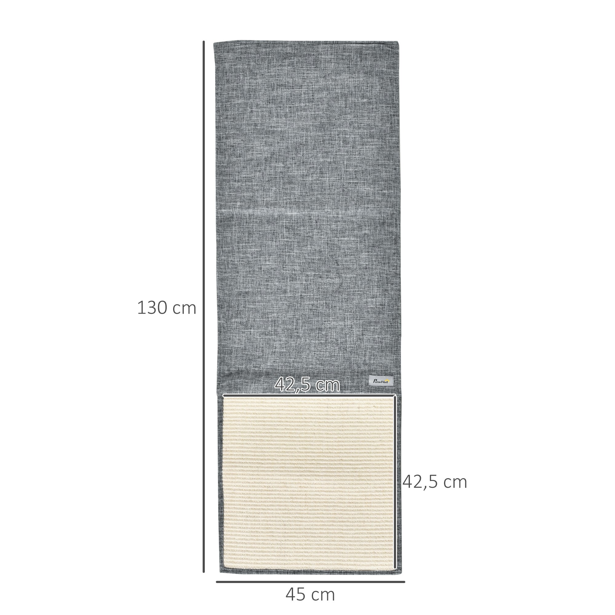PawHut 2er Kratzmatte Kratzschutz Sofa Sisal Kratzteppich für Katze Sessel Couch Katzenkratzmatte Grau 130 x 45 x 0,3 cm