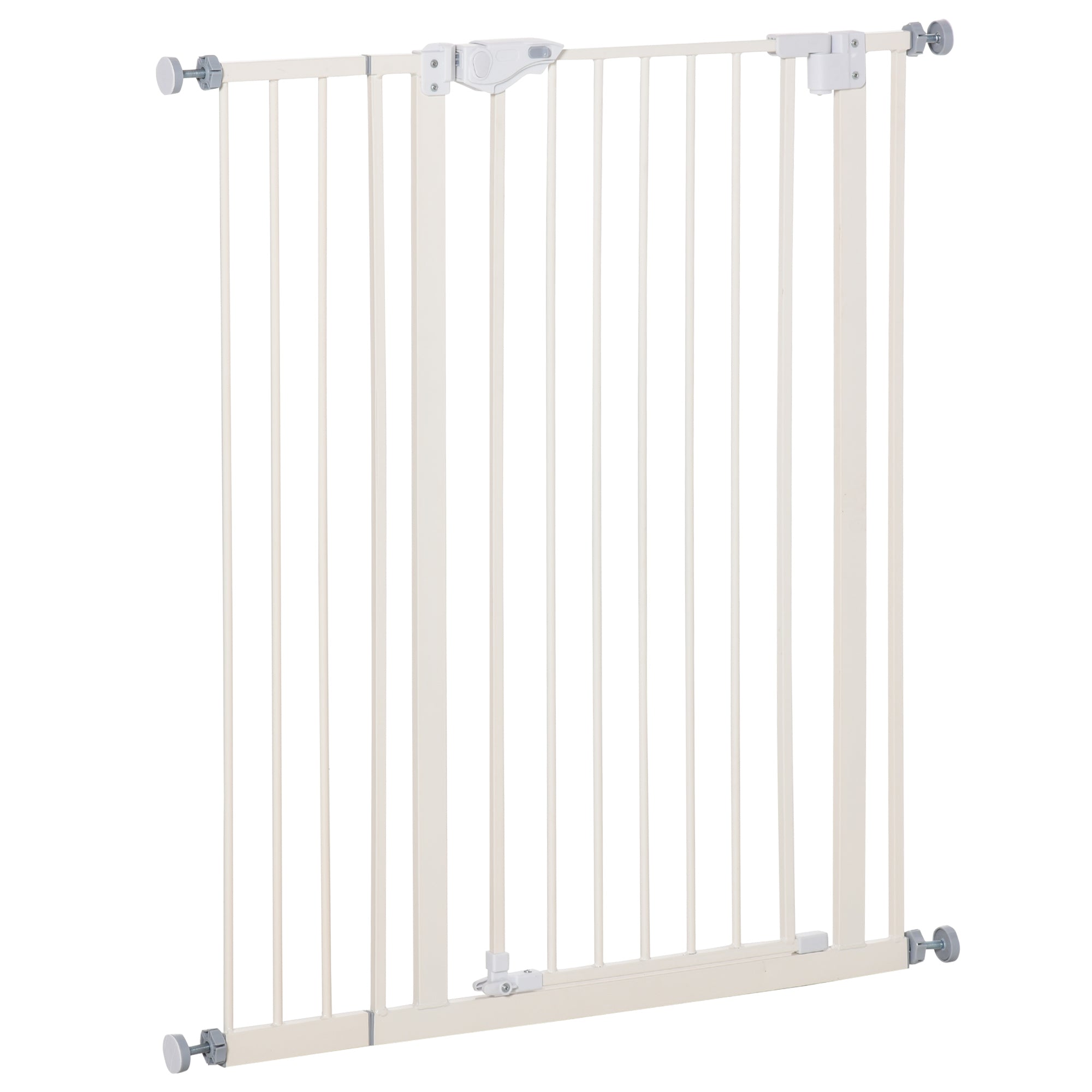 PawHut Absperrgitter für Hunde, extra hoch, Schließautomatik, Metallrahmen, 97,5 x 104,1 cm, Weiß