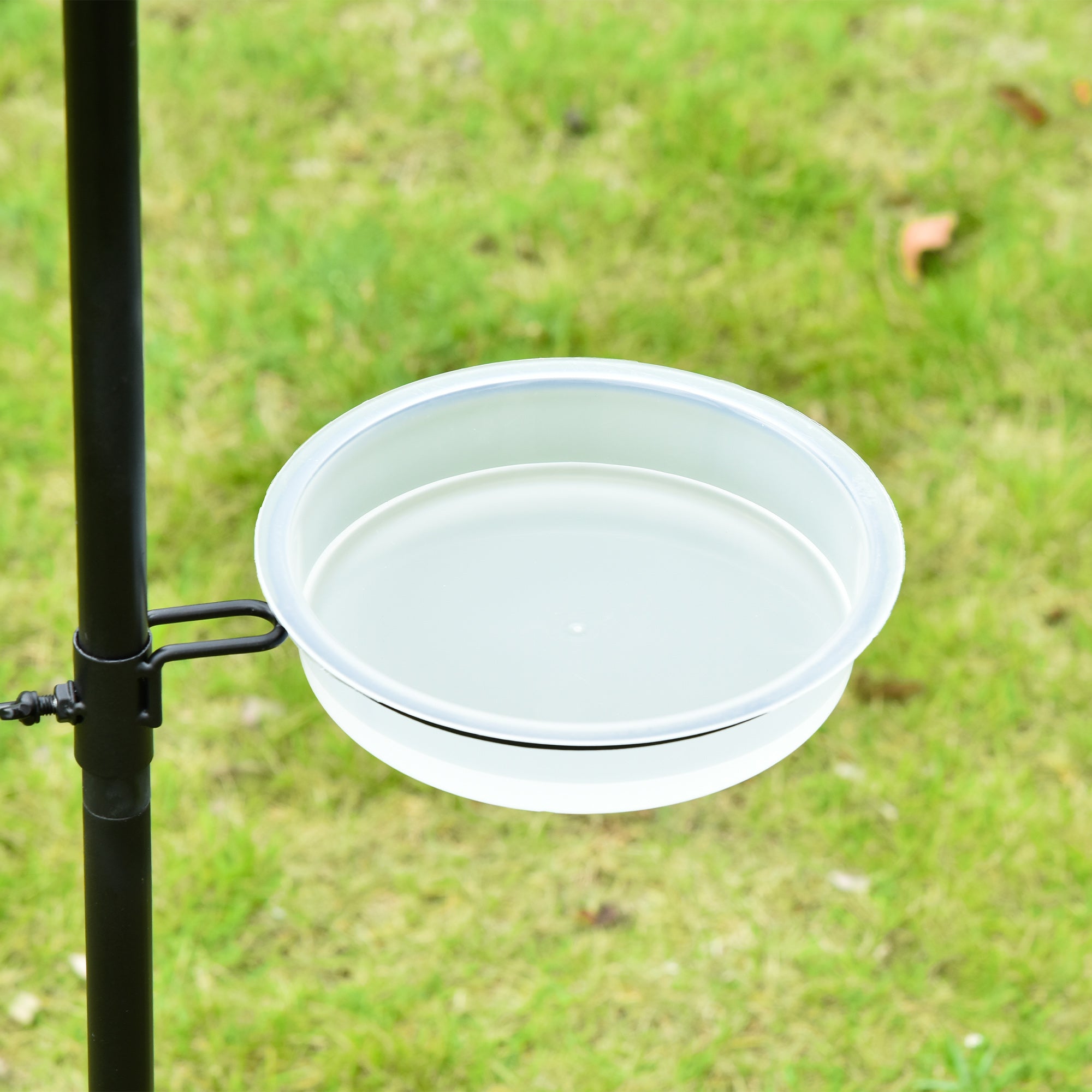 PawHut Vogel Futterstation Set aus Stahl Höhe 208 cm inkl. 4 Haken Vogeltränke Futterteller Vollständiges Futtersäulen Vogelfutterspender Station Schwarz