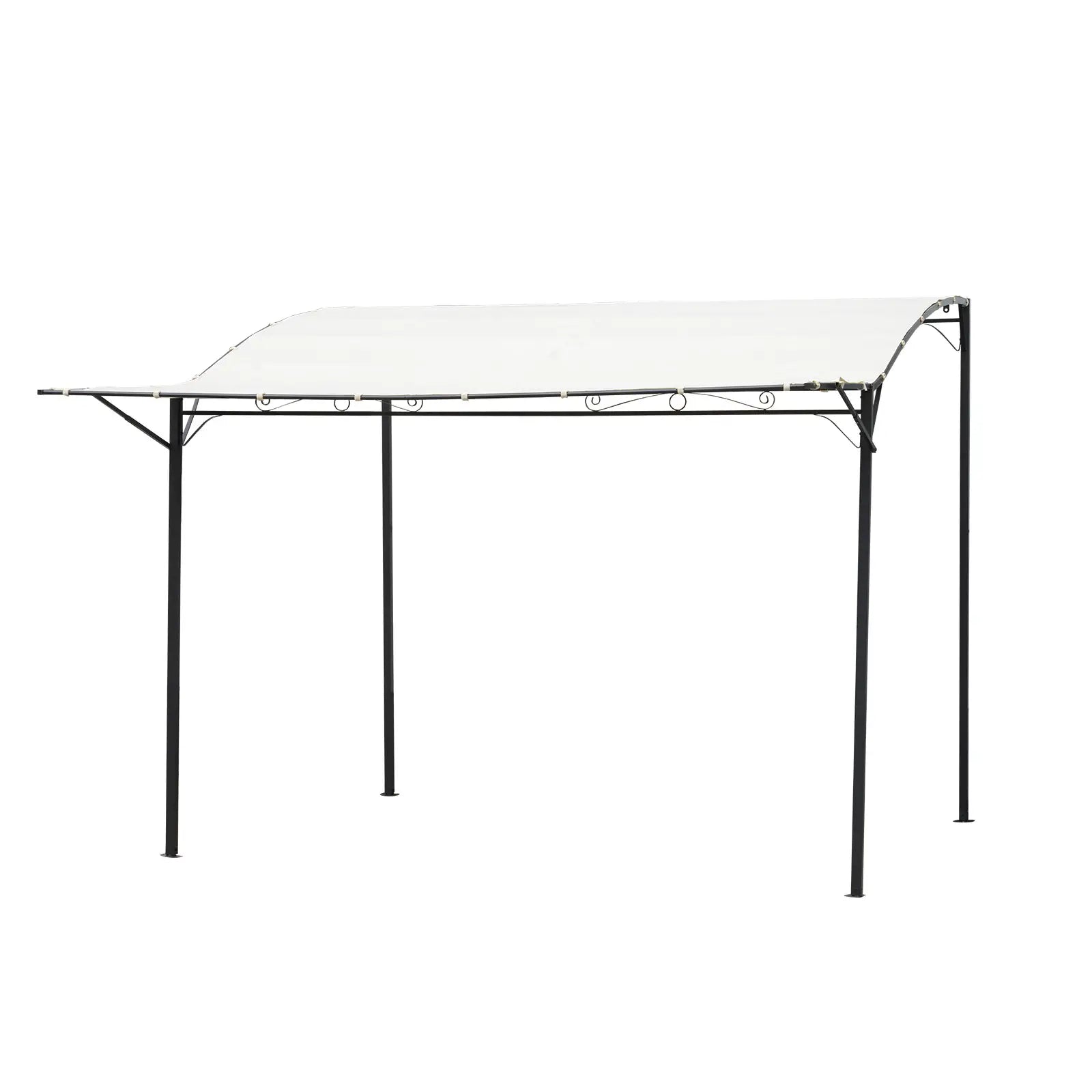 Outsunny gazebo, garden gazebo, awning, sun awning with folding side roof, UV protection, steel + polyester, cream white + black, 3 x 2.5 m | Aosom