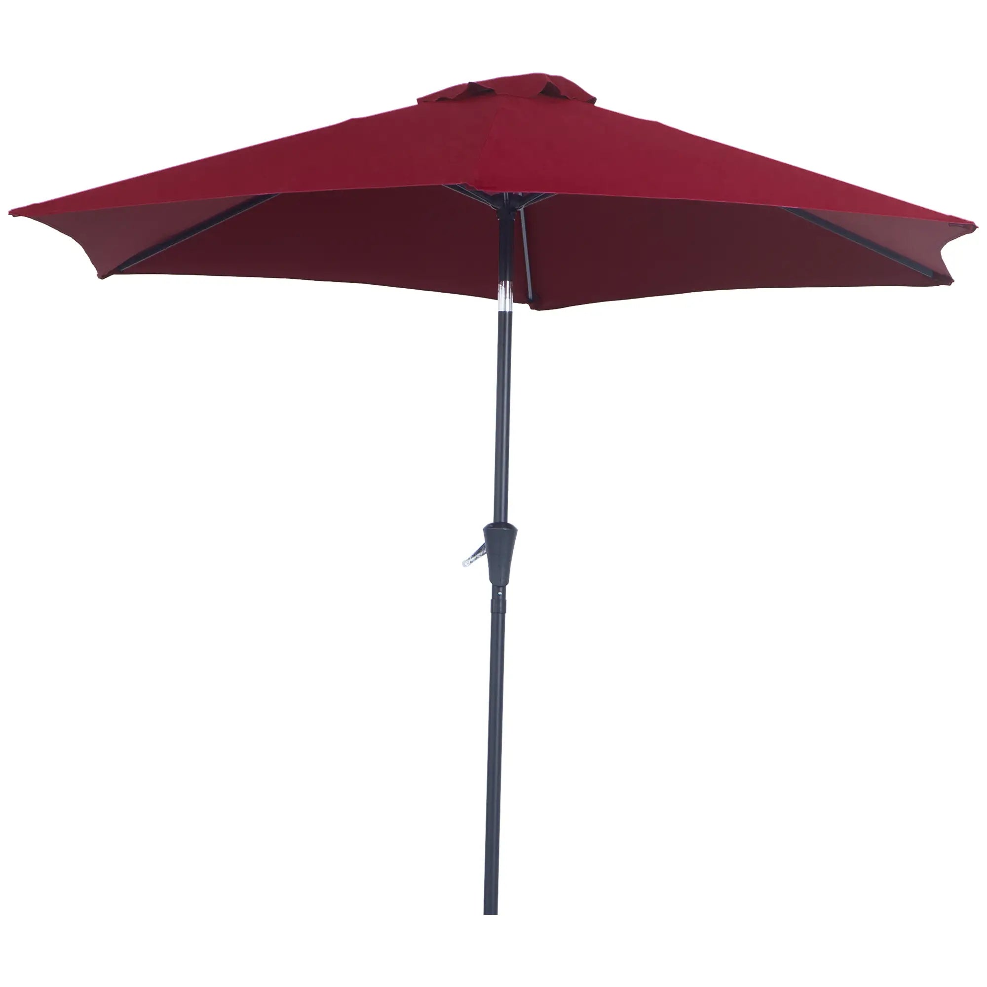 Outsunny Sonnenschirm Kippfunktion Handkurbel Aluminium Rot