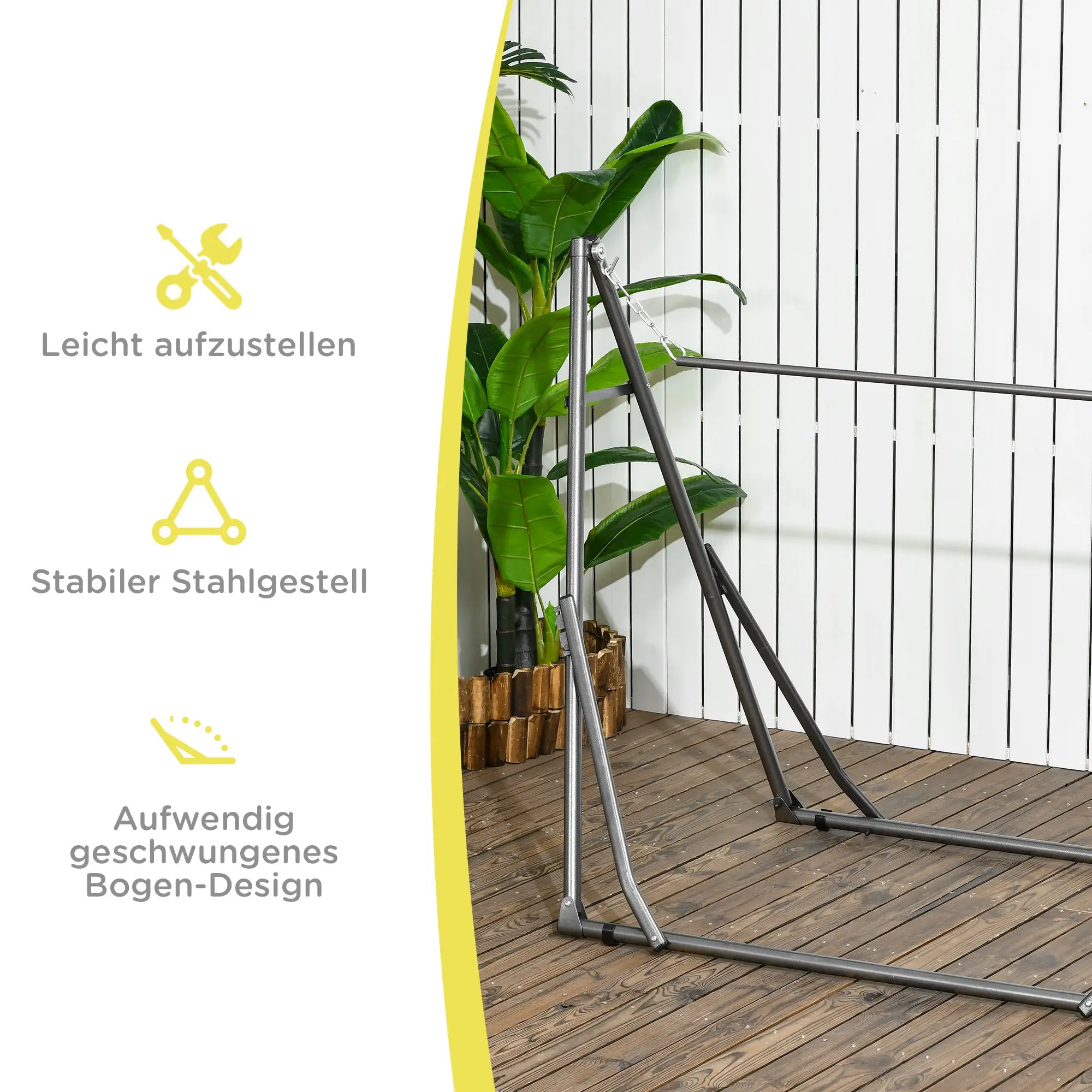 Outsunny Hängemattengestell 2in1 Wäscheständer klappbar