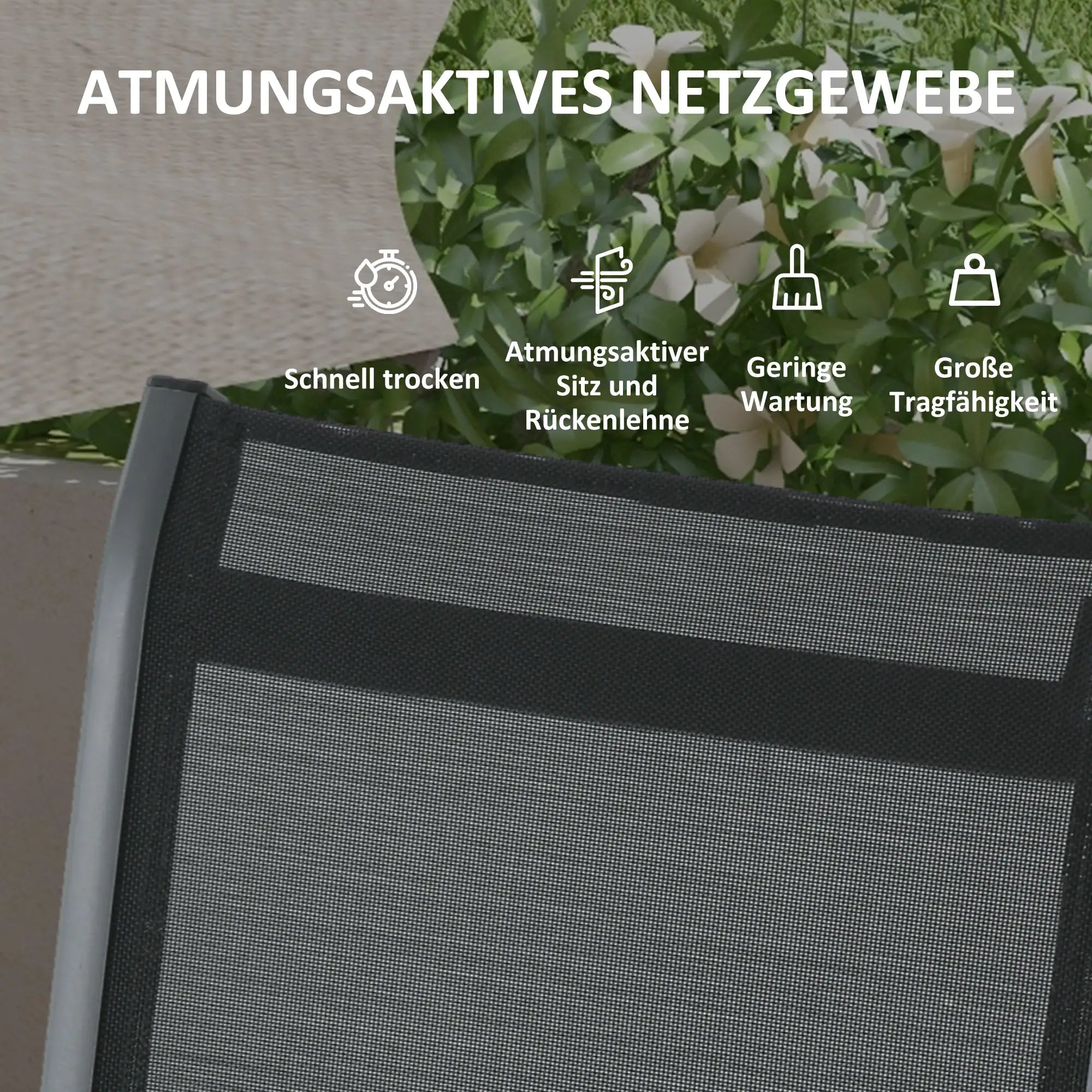 Outsunny Gartenmöbelset 5-tlg. klappbar verstellbar Aluminium