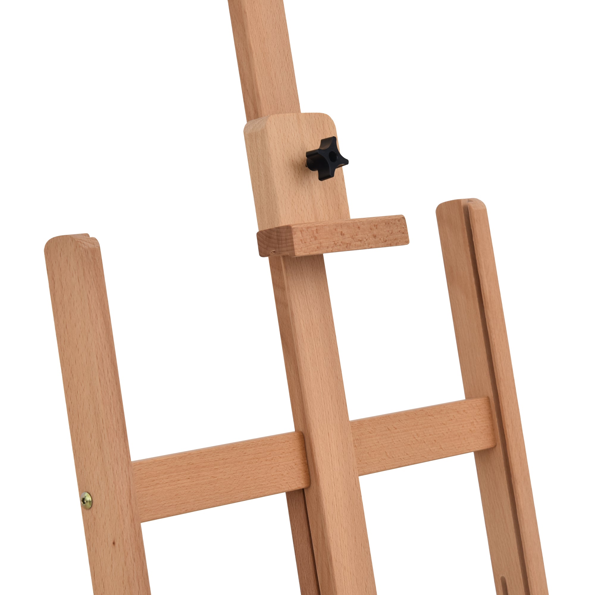 Vinsetto Staffelei Keilrahmen Atelierstaffelei Höhen- und Winkelverstellbar mit Ablagefach Buchenholz Natur 53 x 50,5 x 171-230 cm