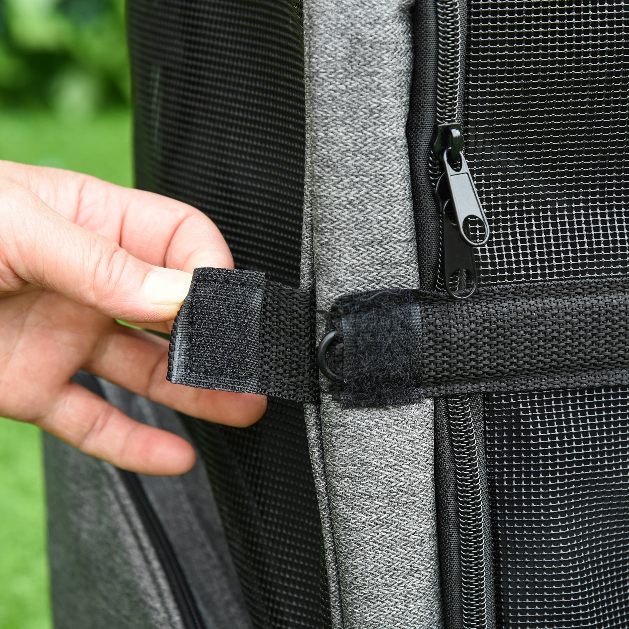 Pawhut Hundetransporttasche, Haustierrucksack, 2-in-1-Design, ausziehbarer Griff, Seitentaschen, Grau, 42 x 25 x 55cm