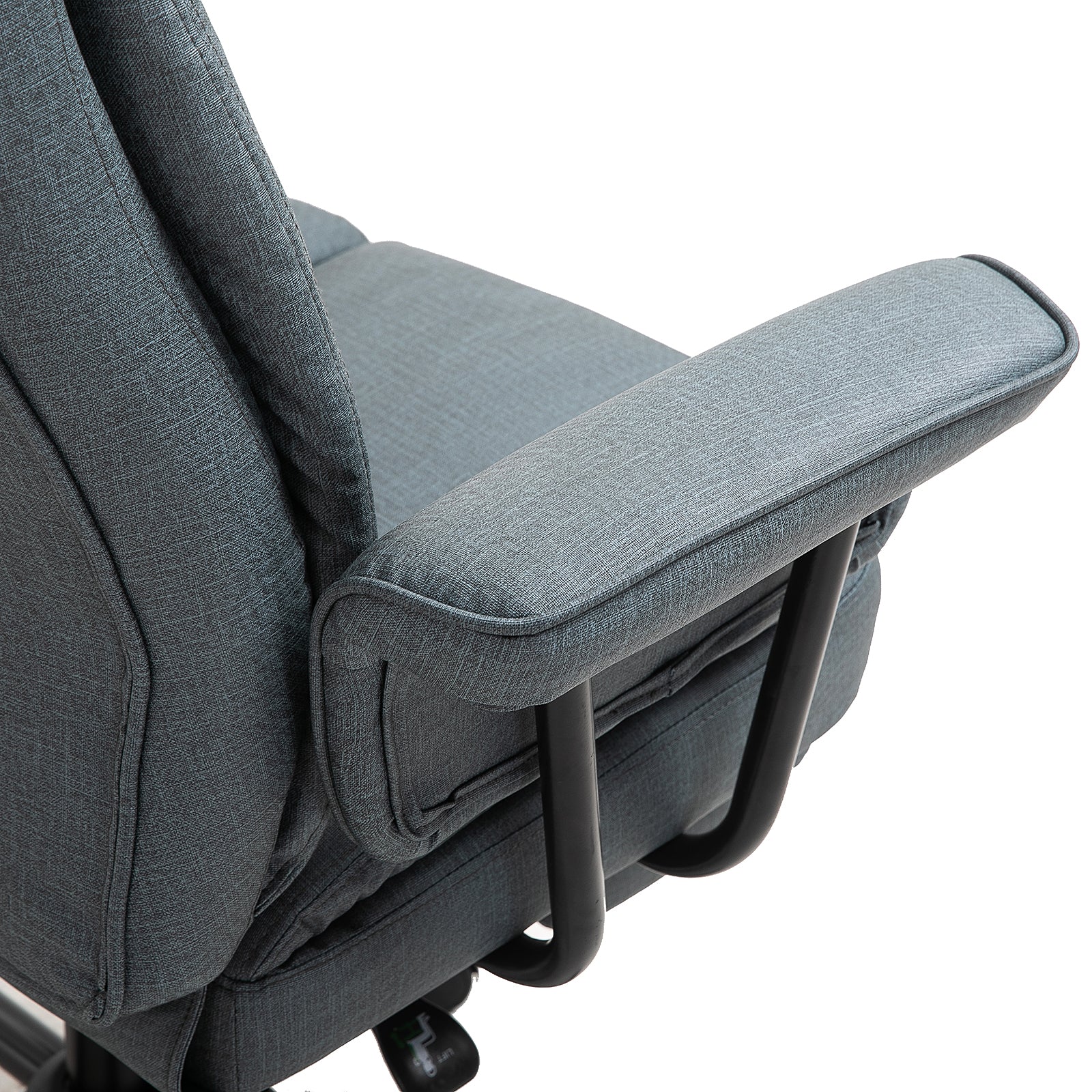Vinsetto Bürostuhl Ergonomischer Chefsessel 360° Drehbar Computerstuhl höhenverstellbar mit Kopfstütze und gepolsterte Armlehnen mit Fußstütze Kunstleder 68 x 80 x 120–126 cm