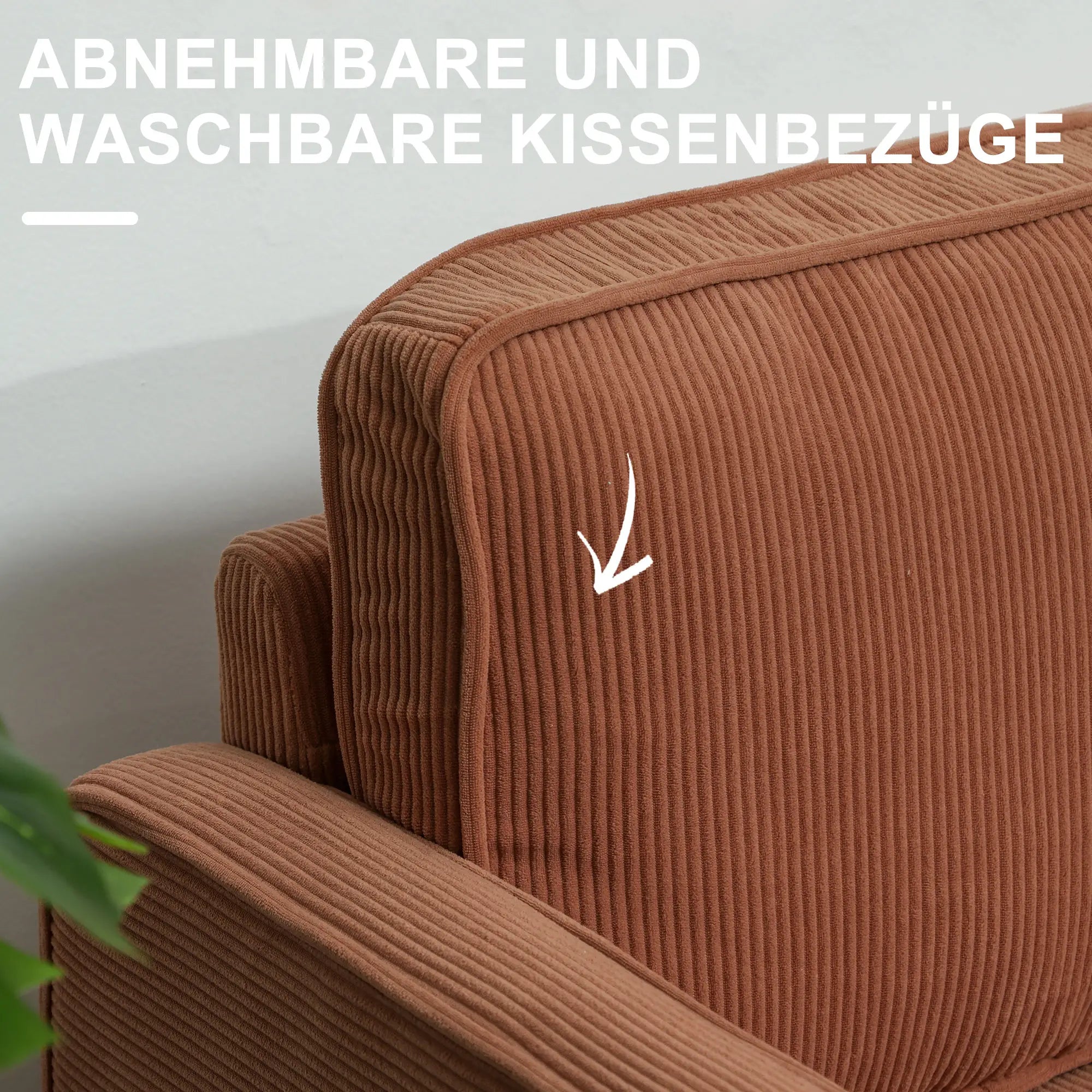 HOMCOM Zweisitzer-Sofa mit Stauraum und soliden Holzbeinen, für Wohnzimmer, Schlafzimmer, 117 x 63 x 79 cm, Orange