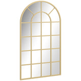 HOMCOM Wandspiegel, Fenster-Design, Flurspiegel, Metallrahmen, 110 x 65 cm, Gold