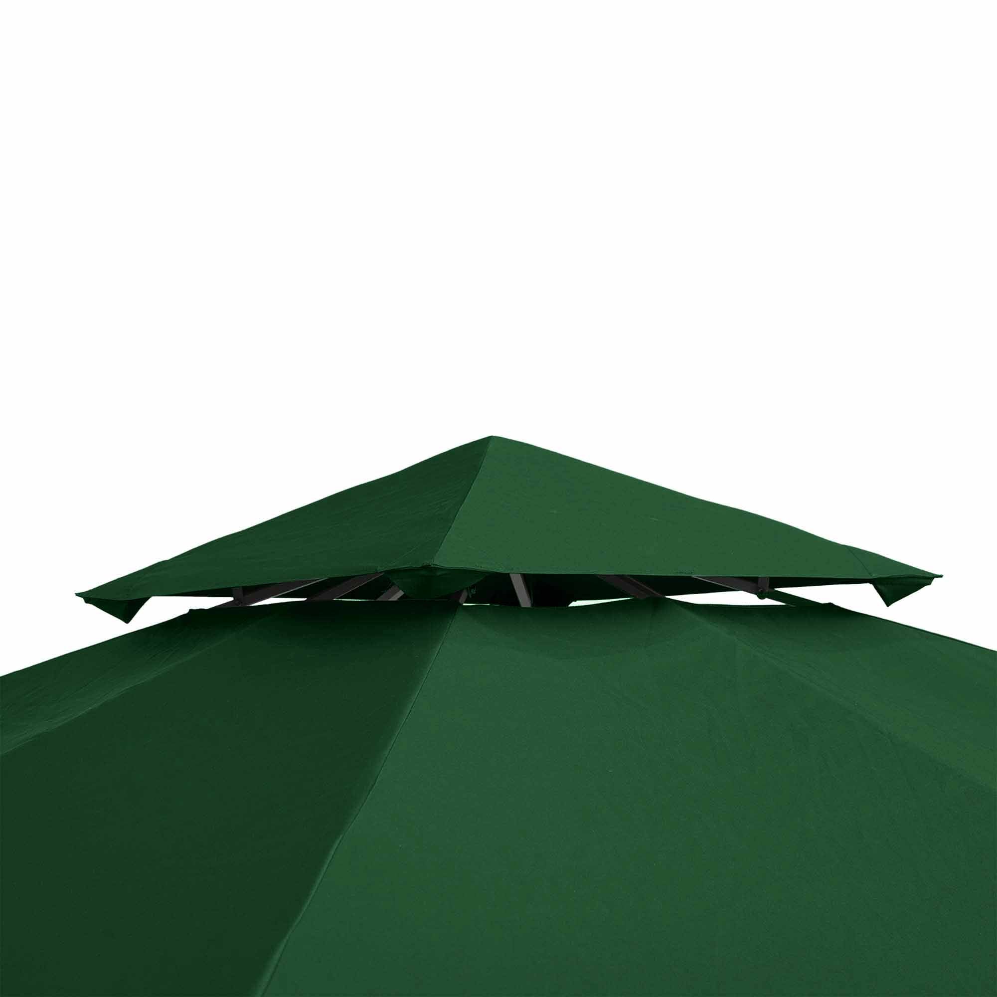 Outsunny Ersatzdach für Pavillon 3x3m wasserabweisend Pavillondach für Metallpavillon Pavillon Ersatzdach Gartenpavillon Partyzelt Gartenzelt Polyester Dunkelgrün